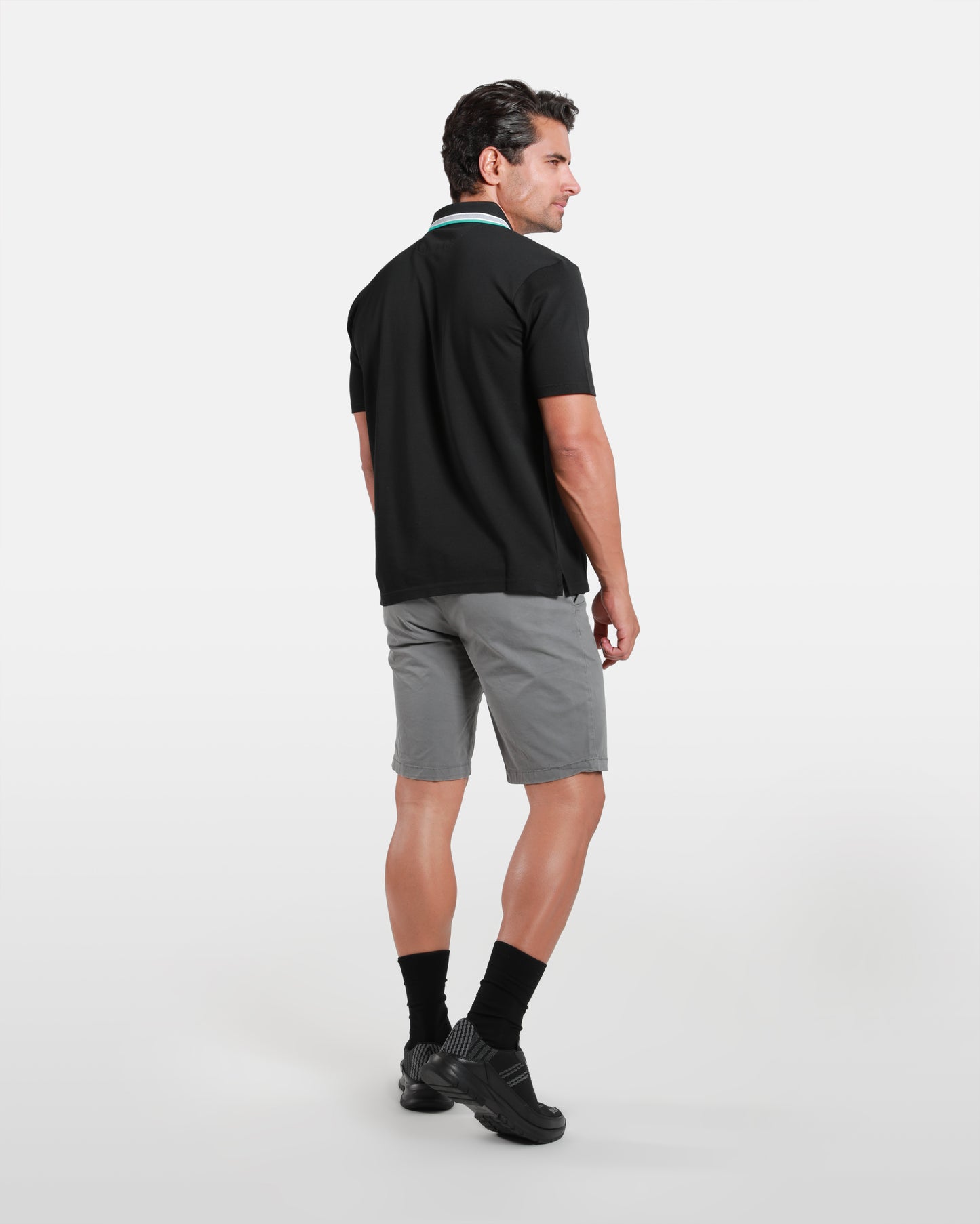 Contrast Collar Cotton Polo Shirt