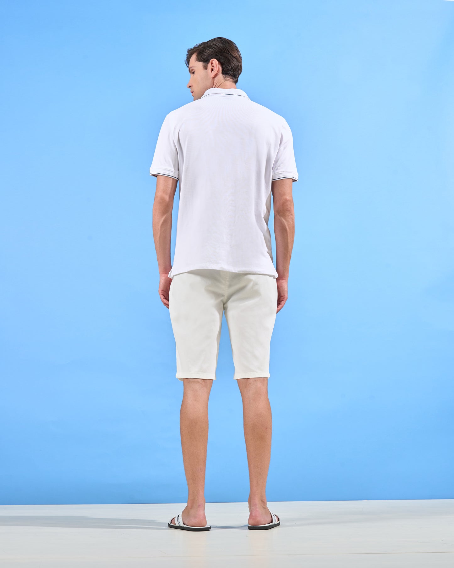 Classic White Polo with Embroidery