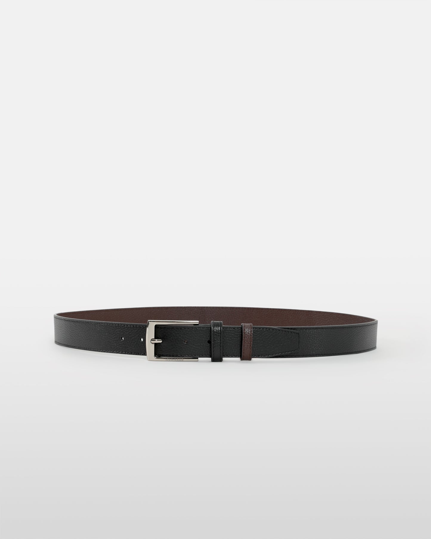 Pebbled-Finish Leather Belt
