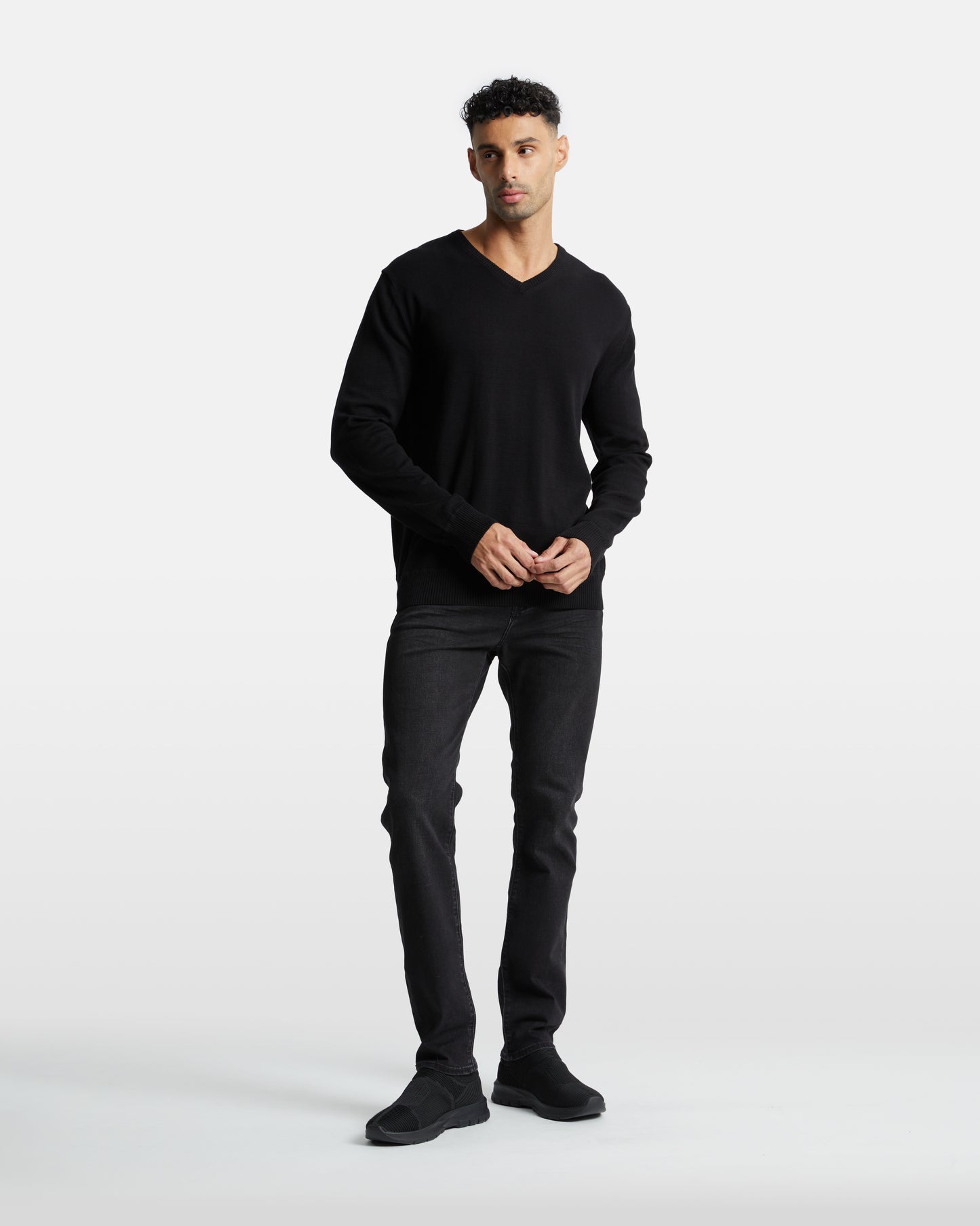 Monochrome V-Neck Sweater