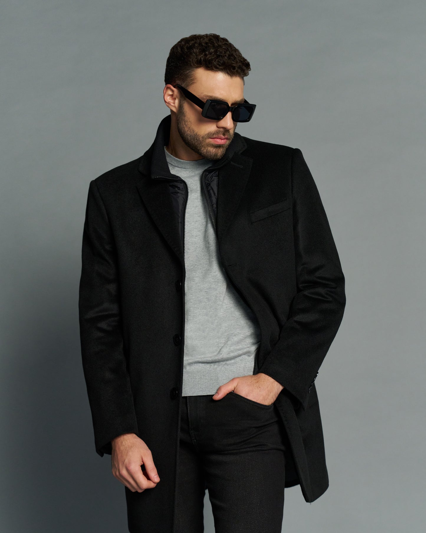 Monochrome Detachable Facing Coat