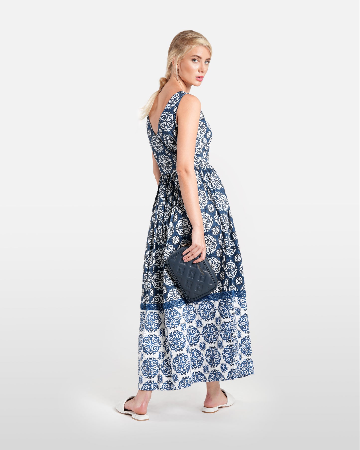 Printed Sleeveless Maxi Dress