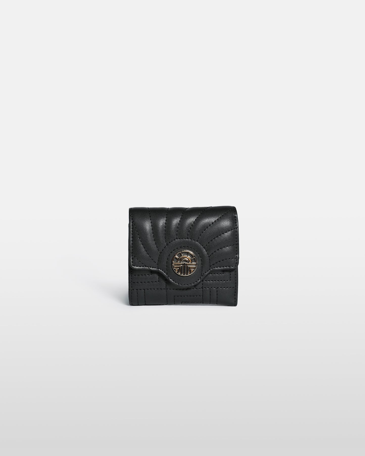 Quilted Gold-Tone Logo Detailed Wallet