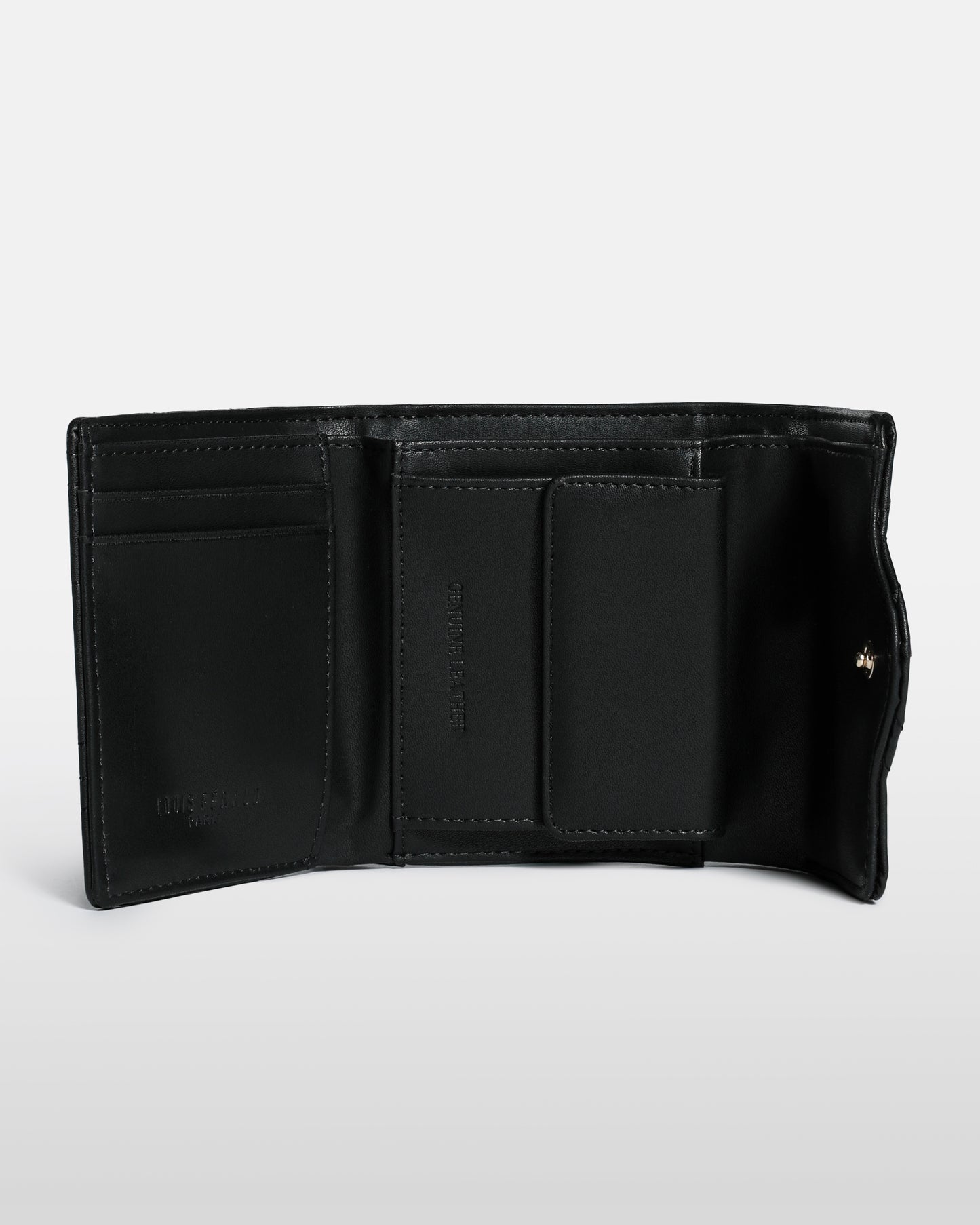 Quilted Gold-Tone Logo Detailed Wallet