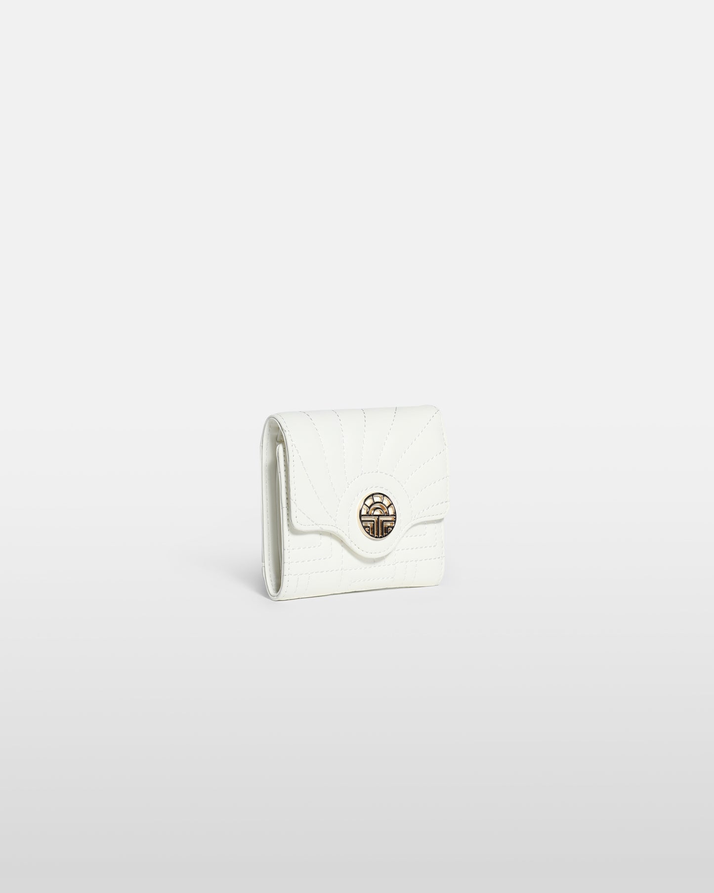 Quilted Gold-Tone Logo Detailed Wallet