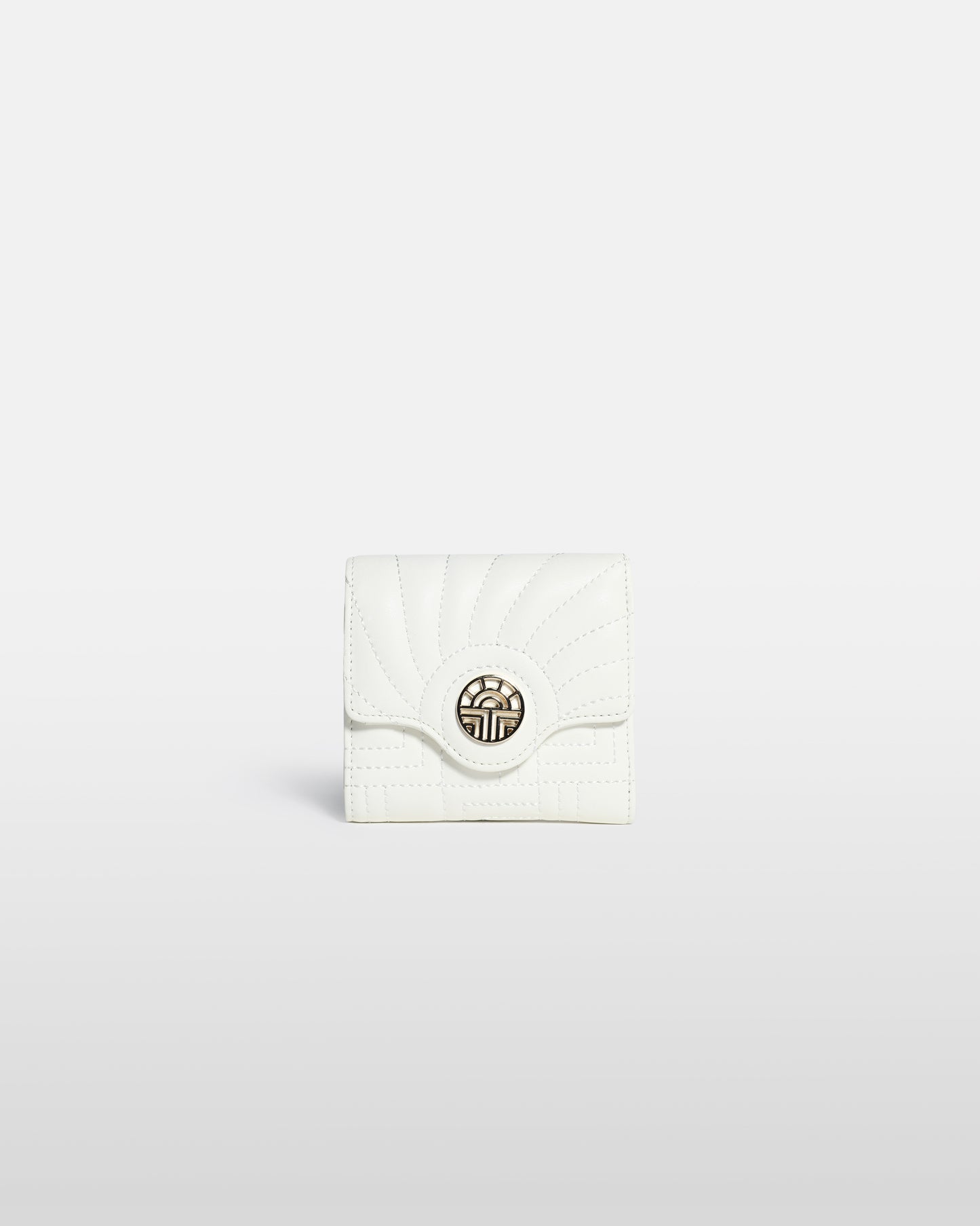 Quilted Gold-Tone Logo Detailed Wallet
