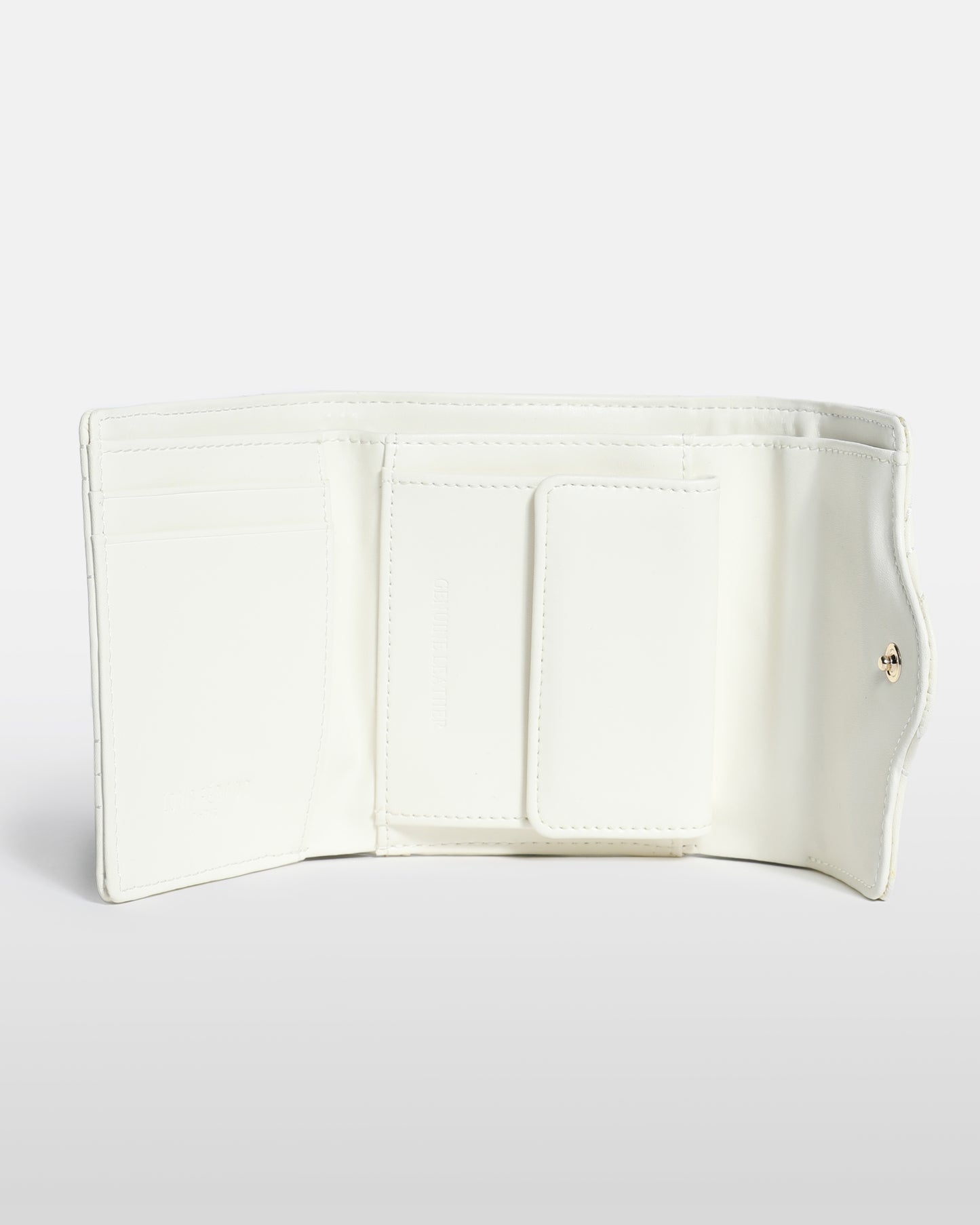 Quilted Gold-Tone Logo Detailed Wallet
