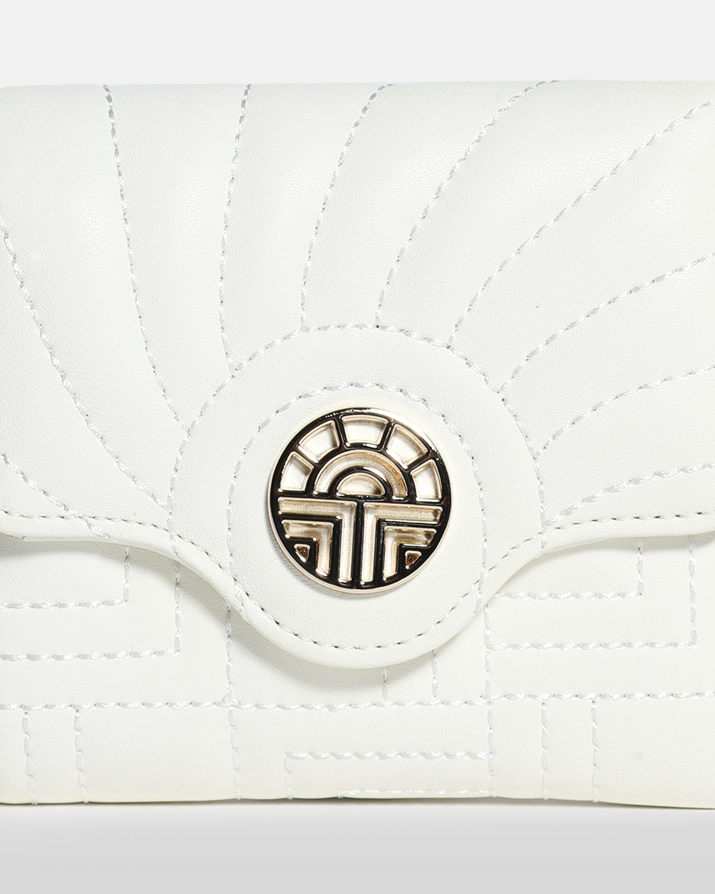 Quilted Gold-Tone Logo Detailed Wallet