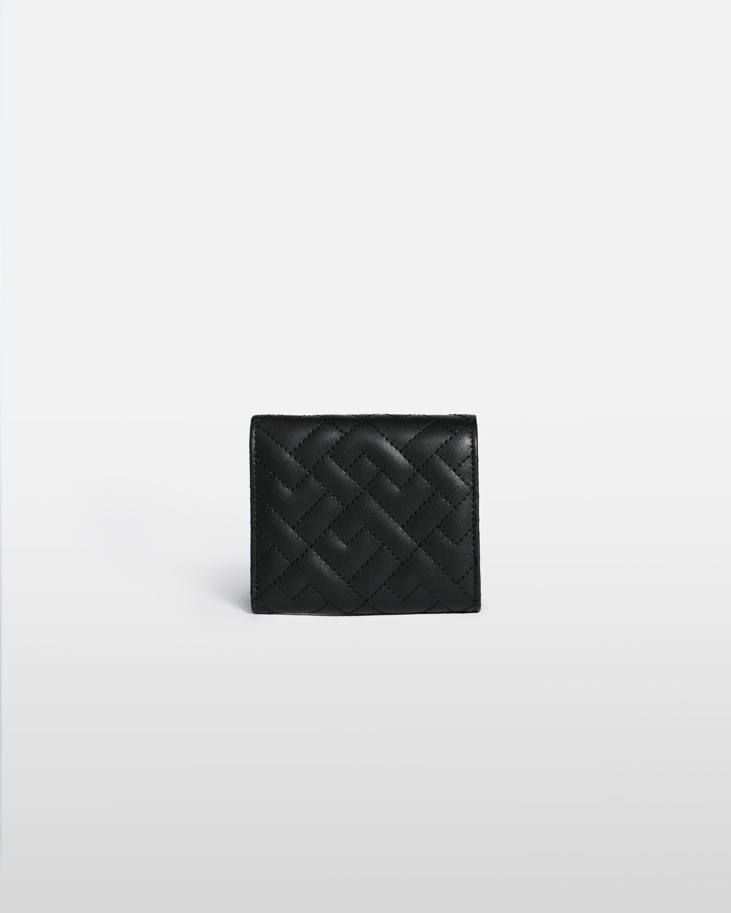 Metal Logo Detailed Quilted Wallet