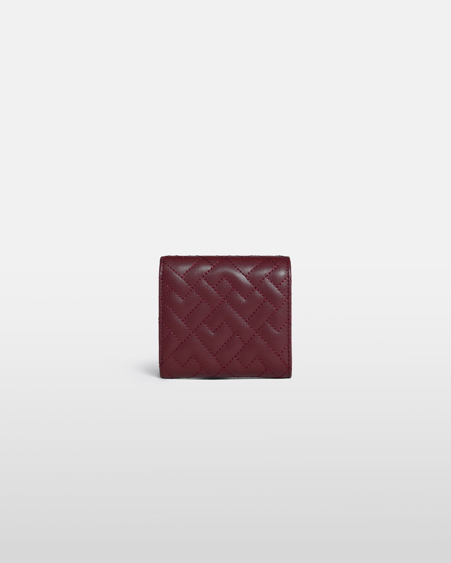 Metal Logo Detailed Quilted Wallet