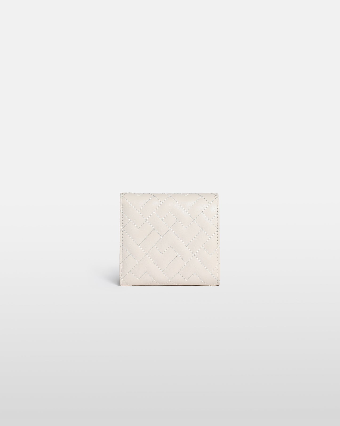 Metal Logo Detailed Quilted Wallet