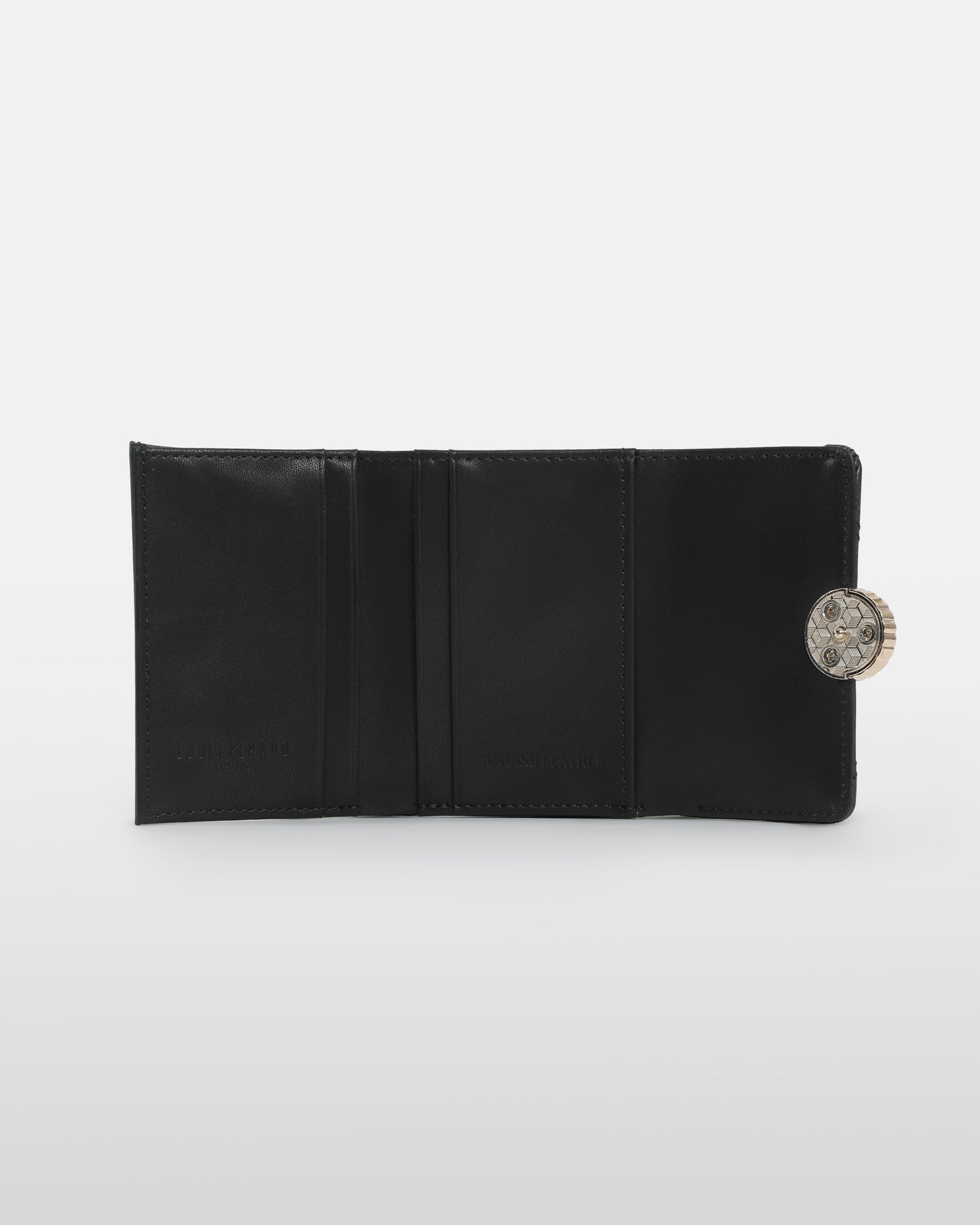 Black Quilted Tri-fold Wallet