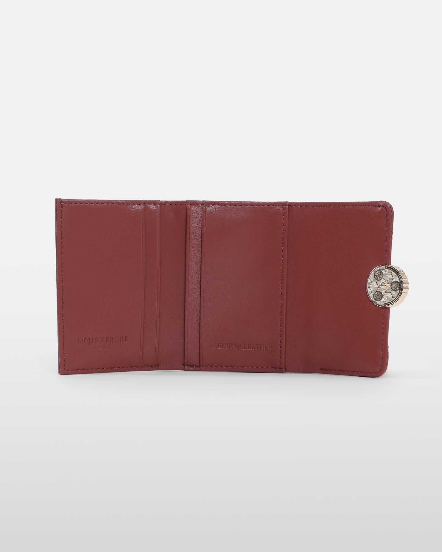Maroon Quilted Tri-fold Wallet