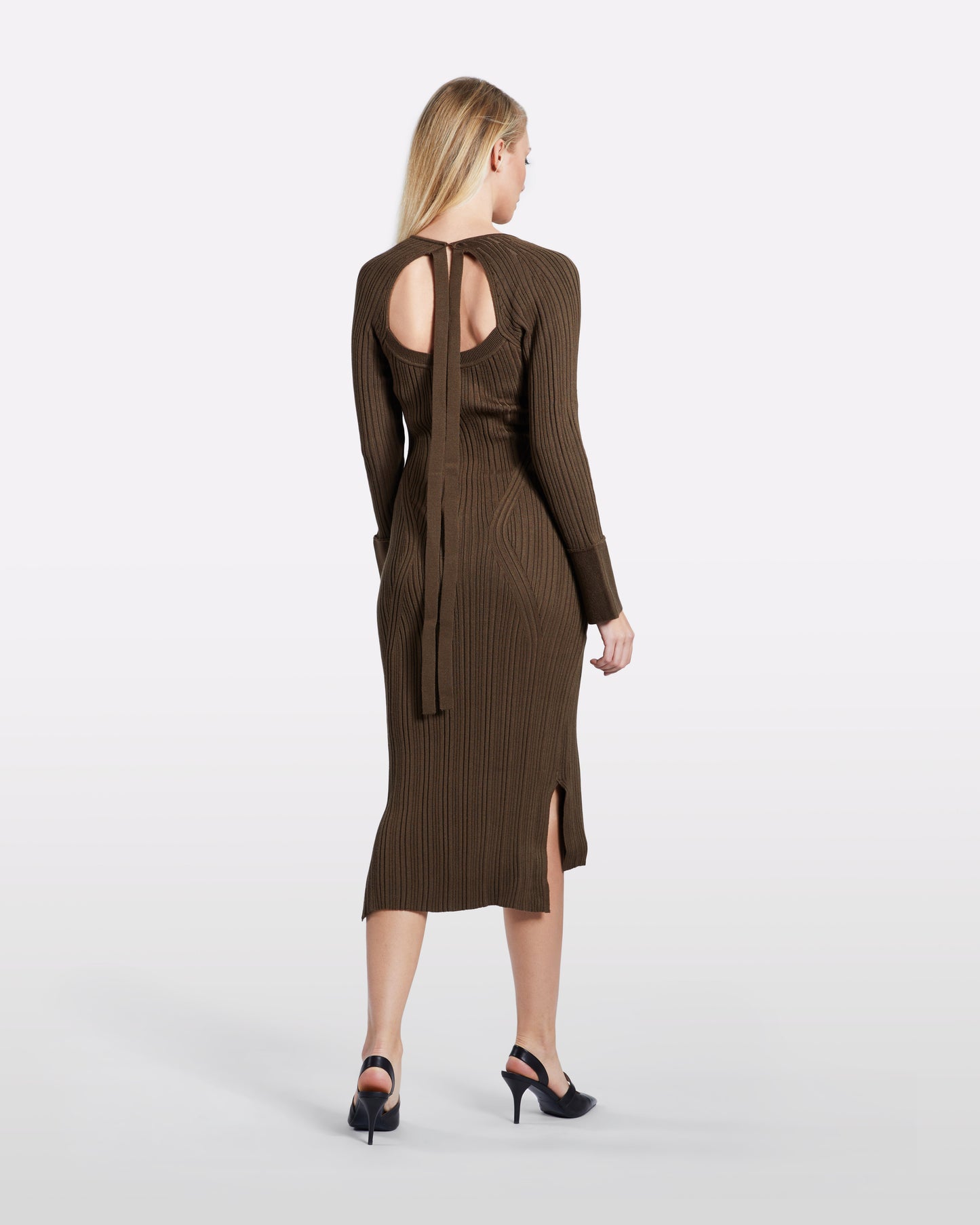 Cut-out Back Sash Dress