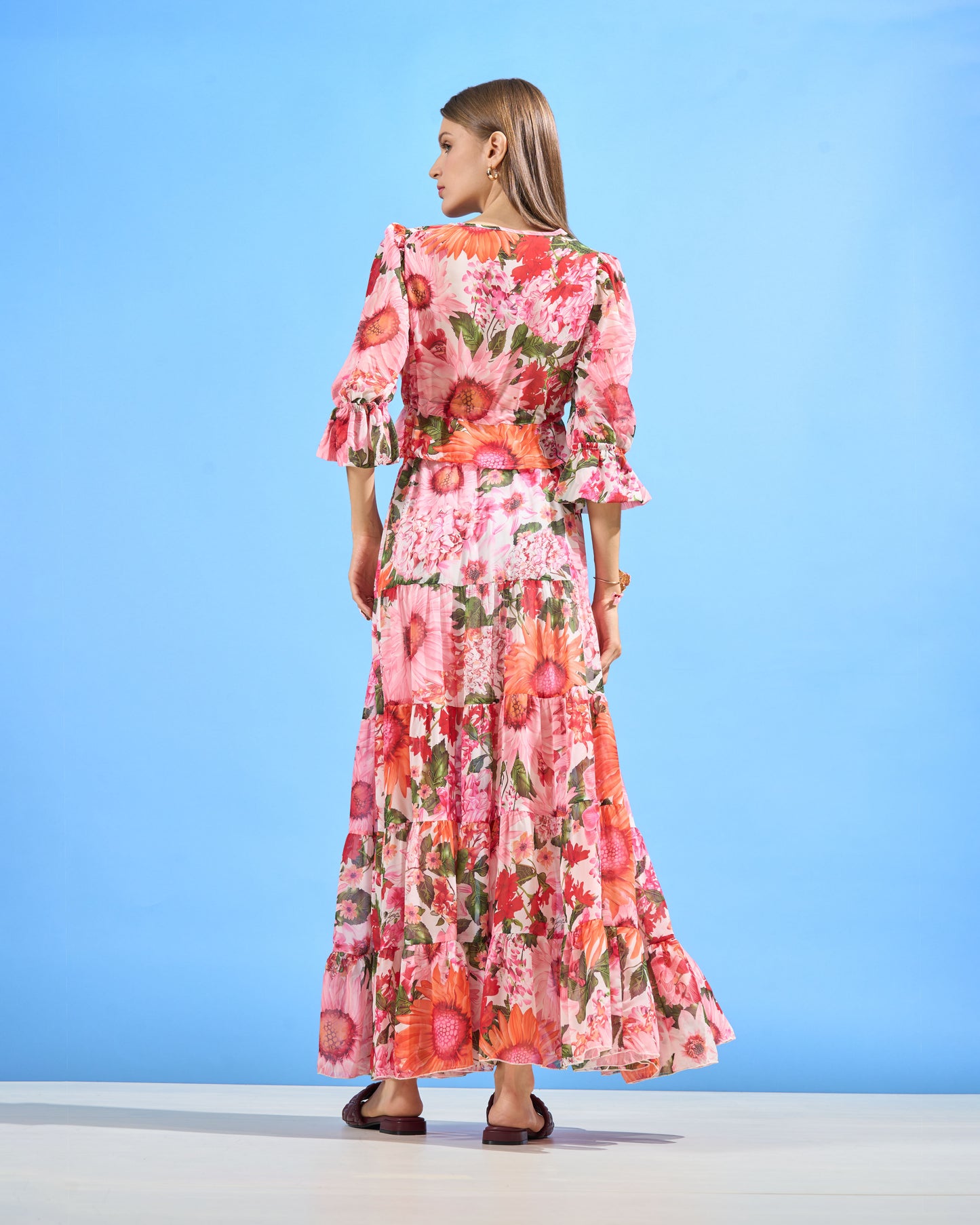 Floral Chiffon Maxi Skirt