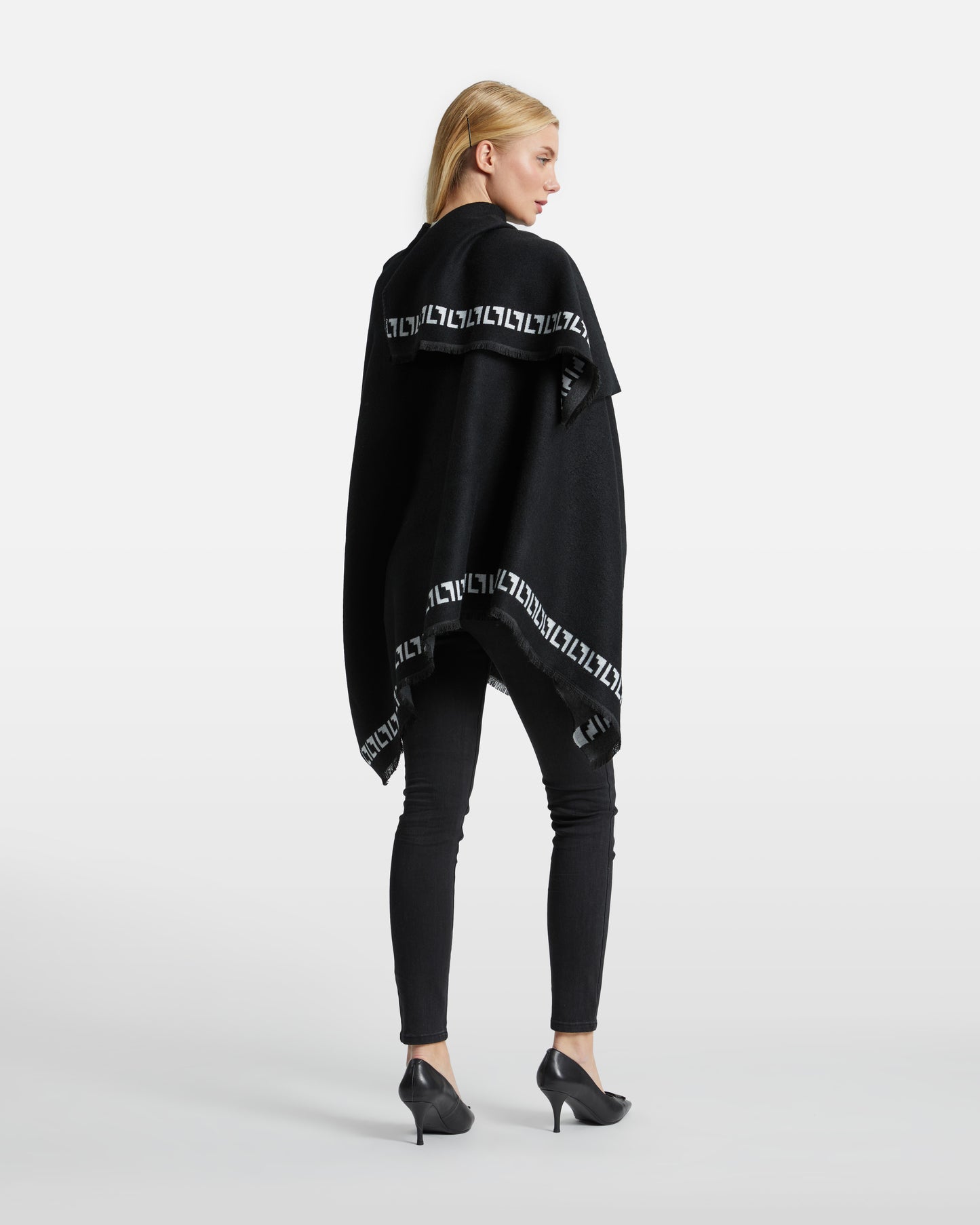 Fringed Monochrome Poncho