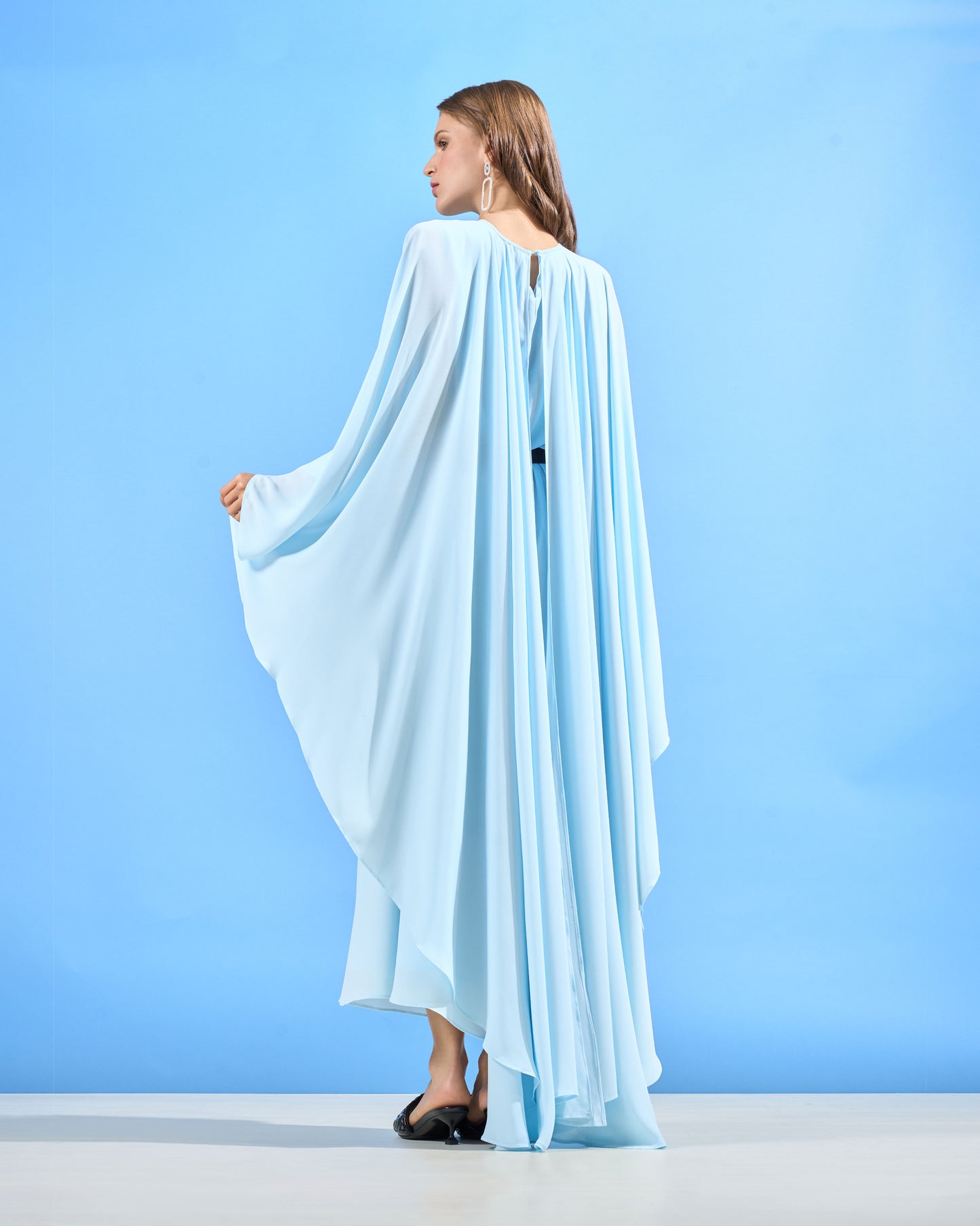 Draped Cape Kaftan Dress