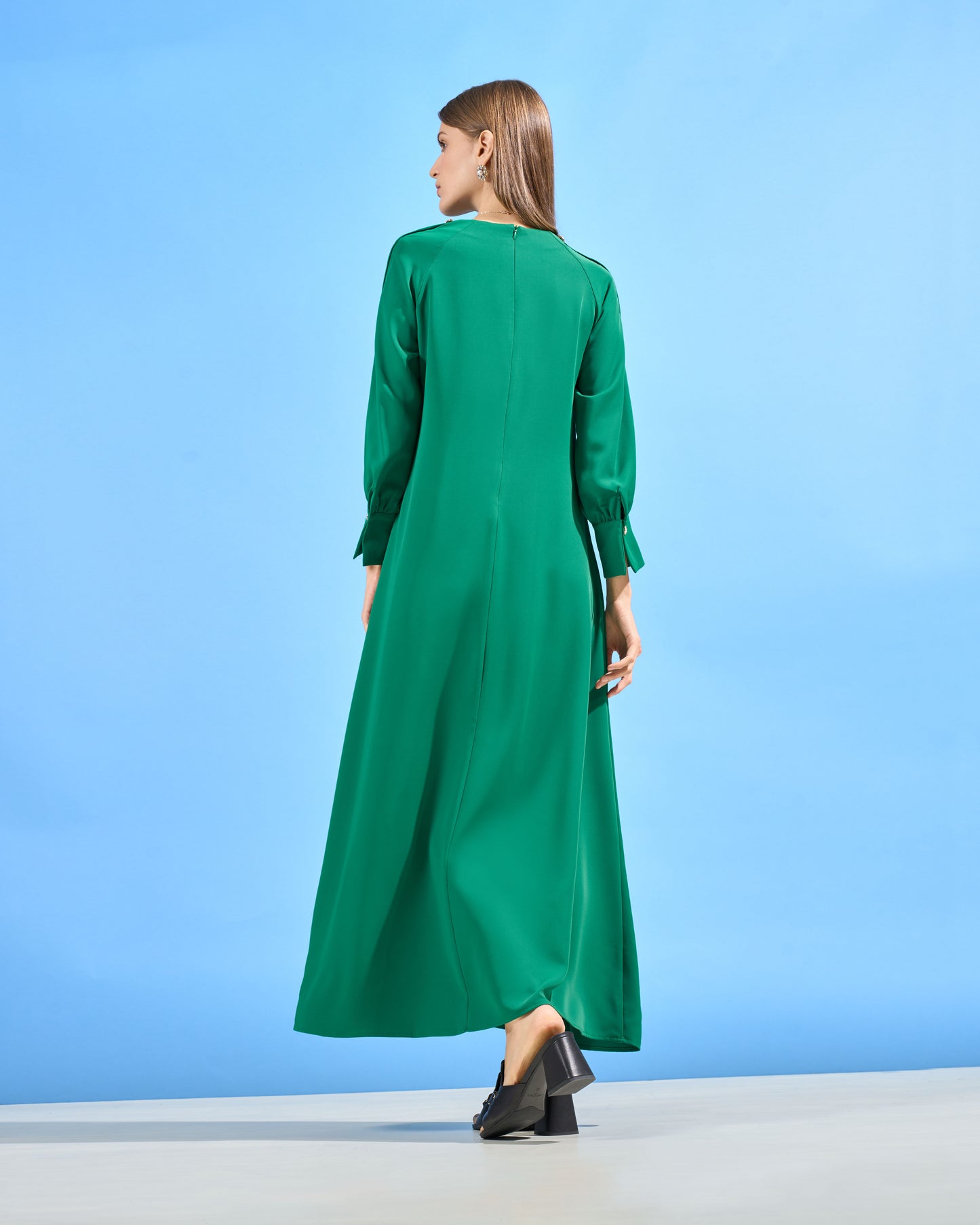Long Sleeve Flowing Kaftan Dress