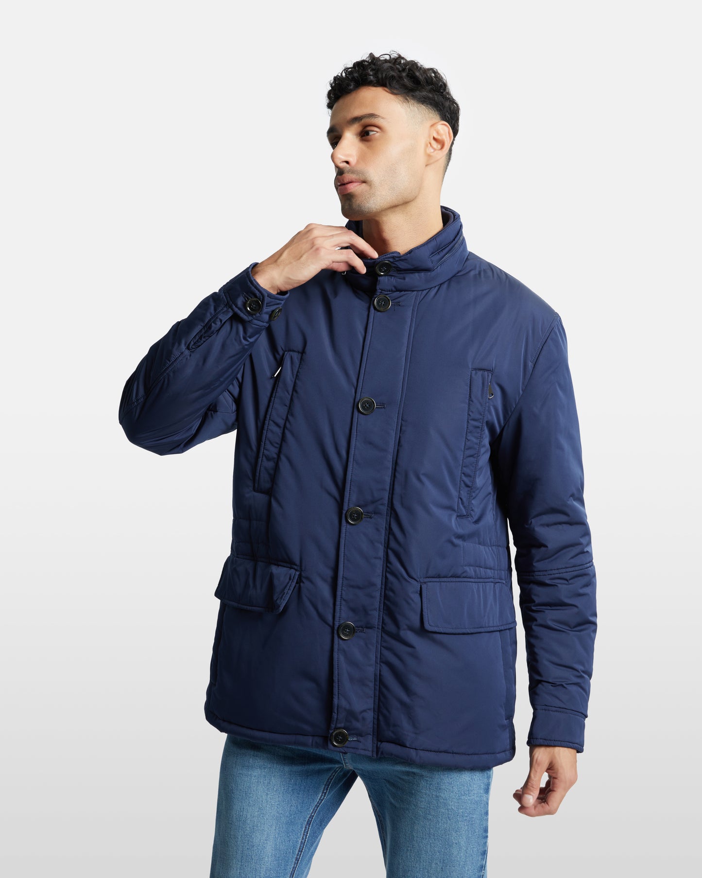 Multiple Pocketed Puffer Jacket