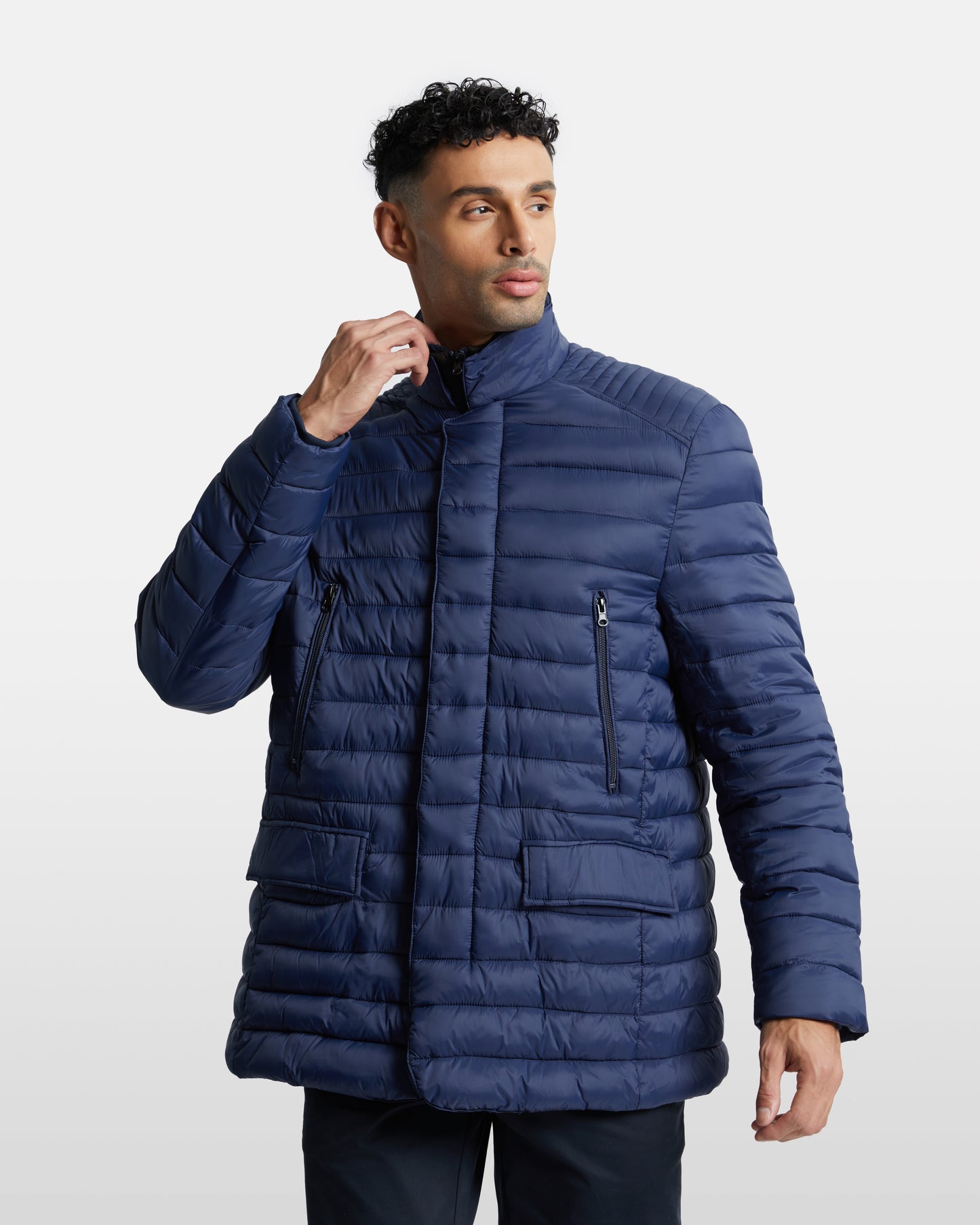 High Neckline Quilted Jacket