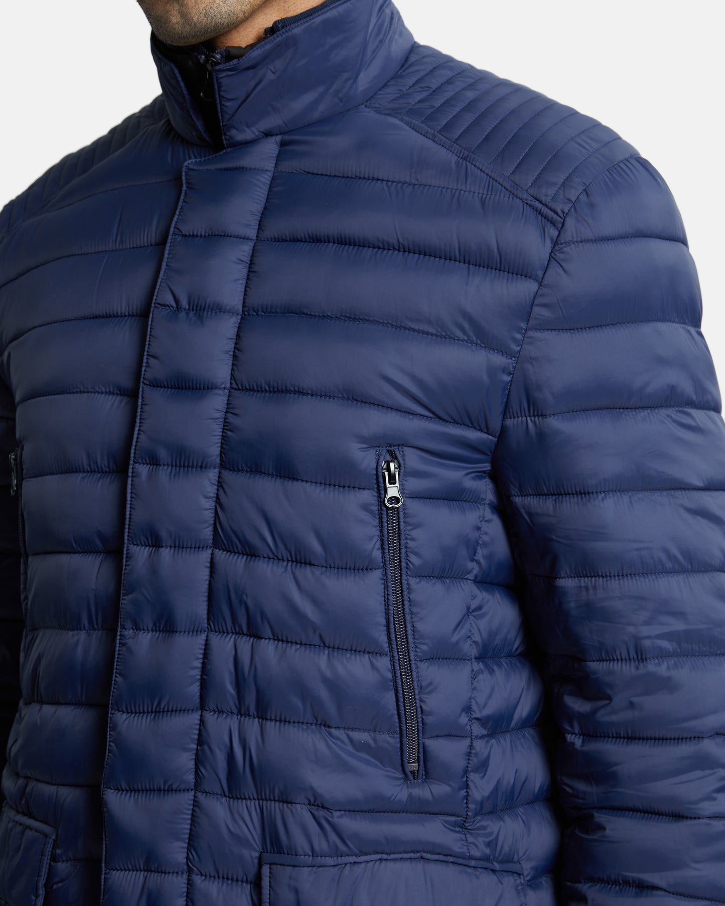 High Neckline Quilted Jacket