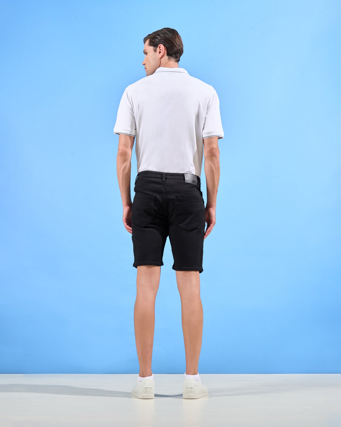 Sleek Black Denim Shorts