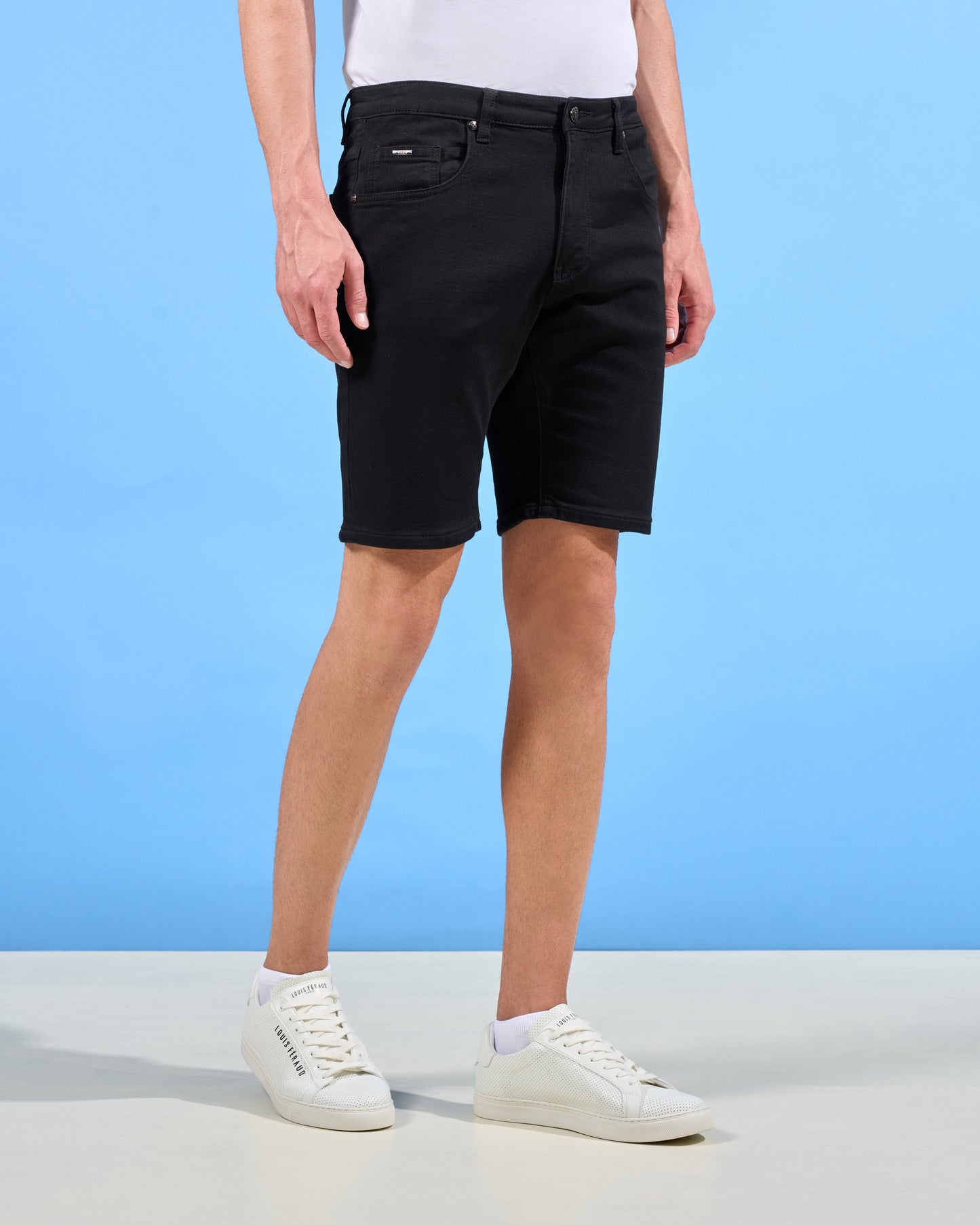Sleek Black Denim Shorts