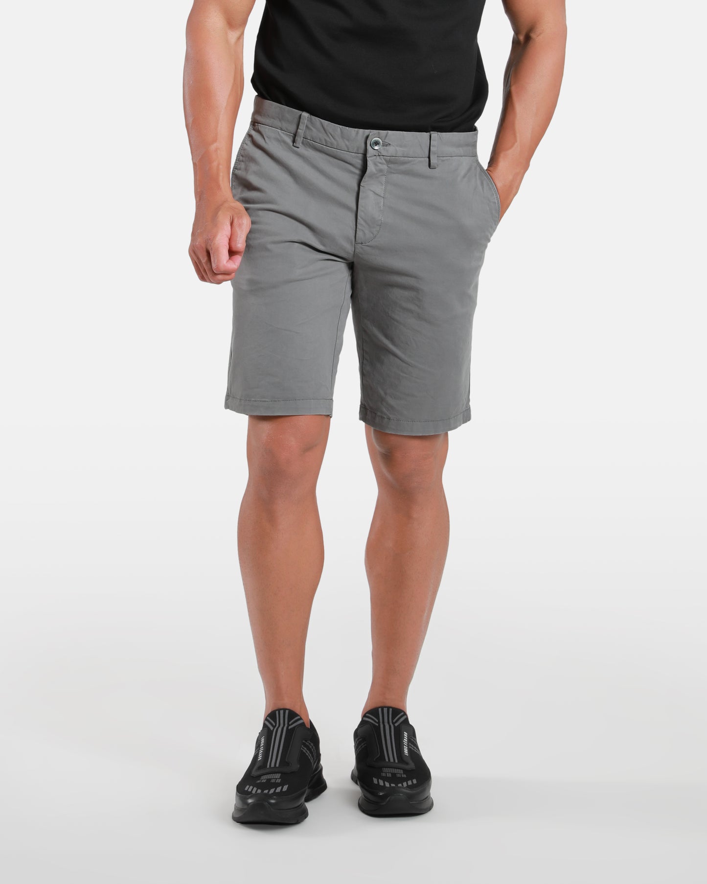 Slim Stretch Grey Bermuda Shorts