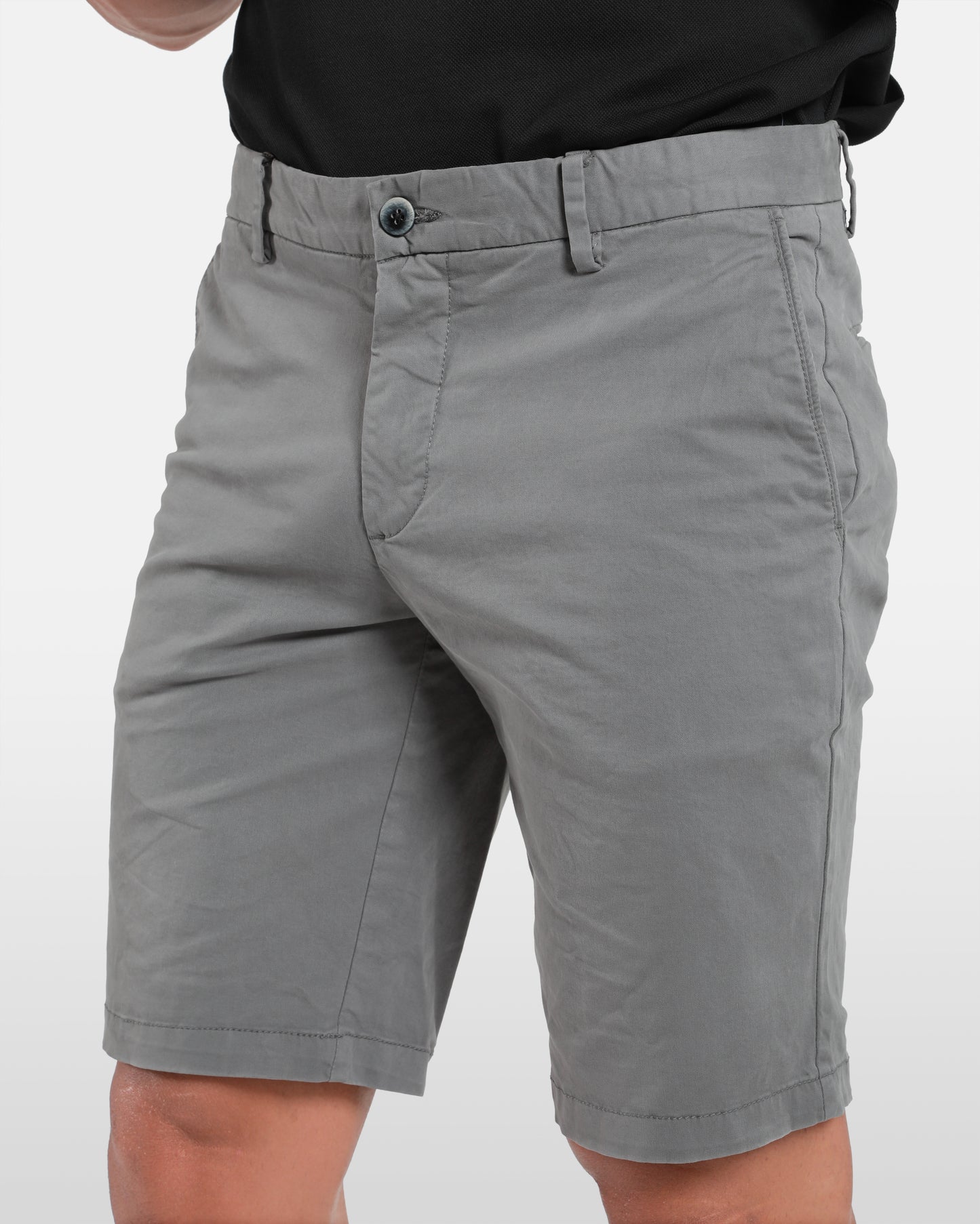 Slim Stretch Grey Bermuda Shorts