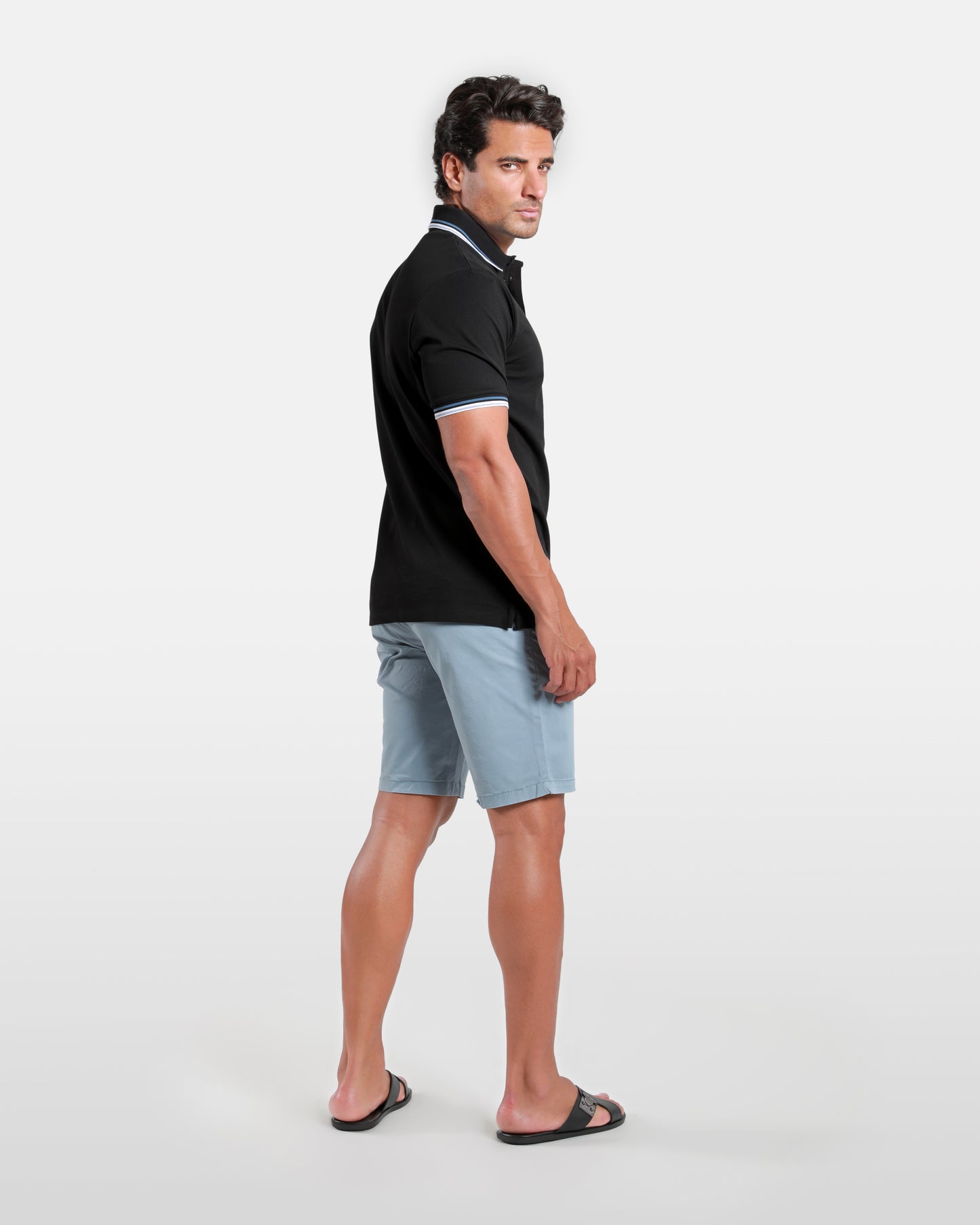Slim Stretch Blue Bermuda Shorts