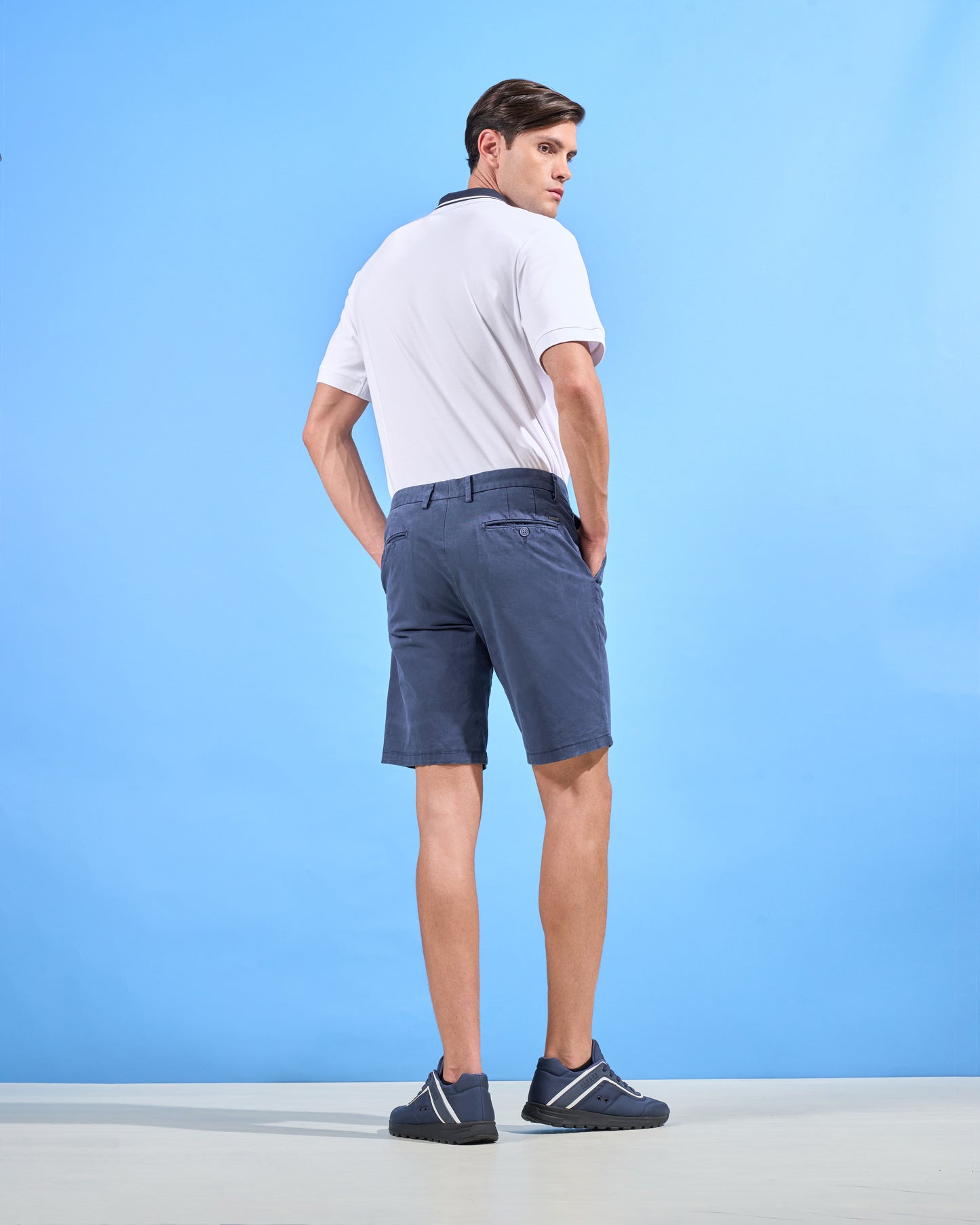 Slim Fit Navy Bermuda Shorts