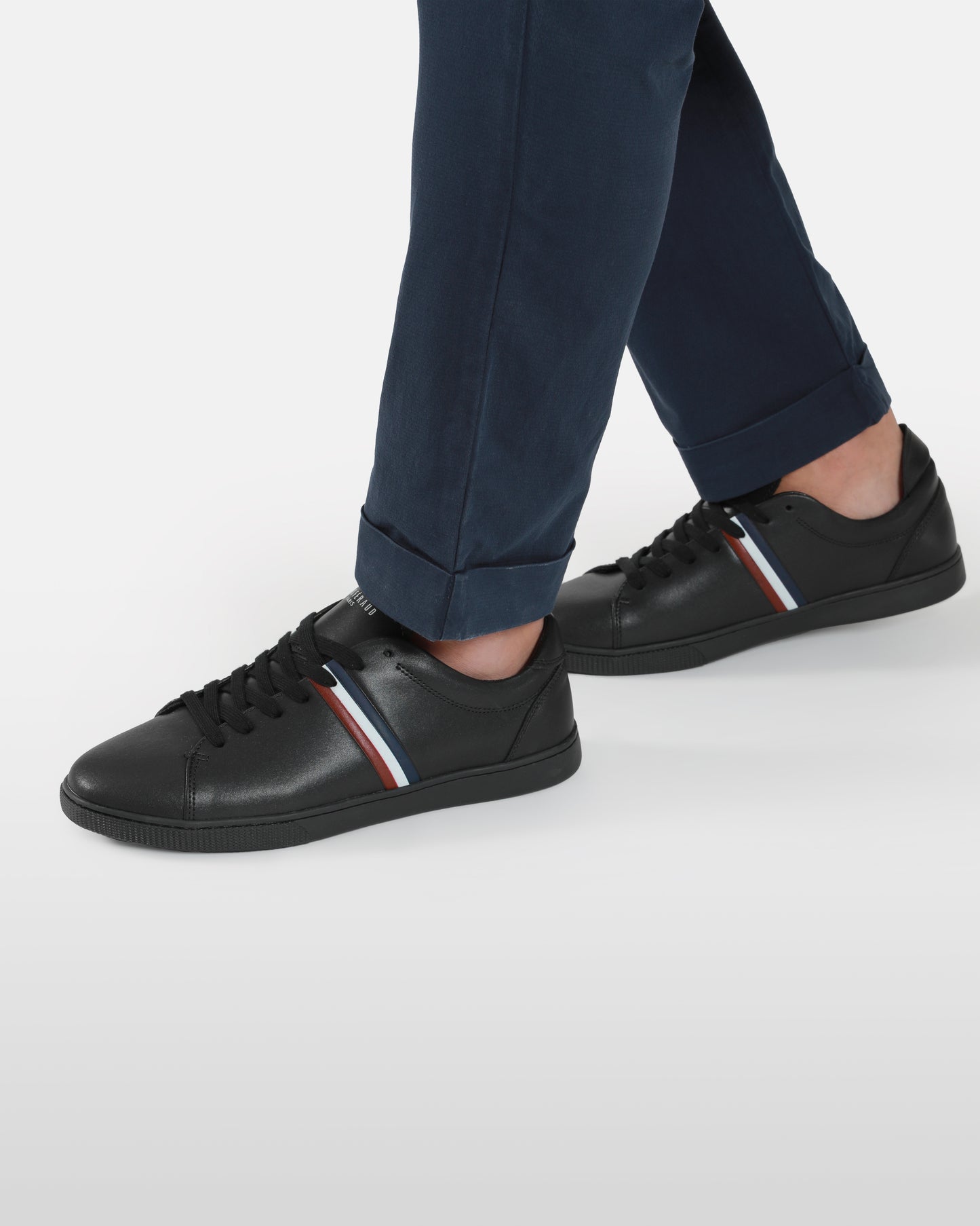 Striped Leather Sneakers