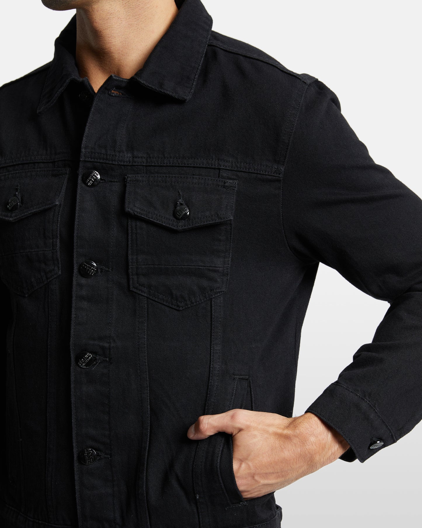 Solid Tone Denim Jacket