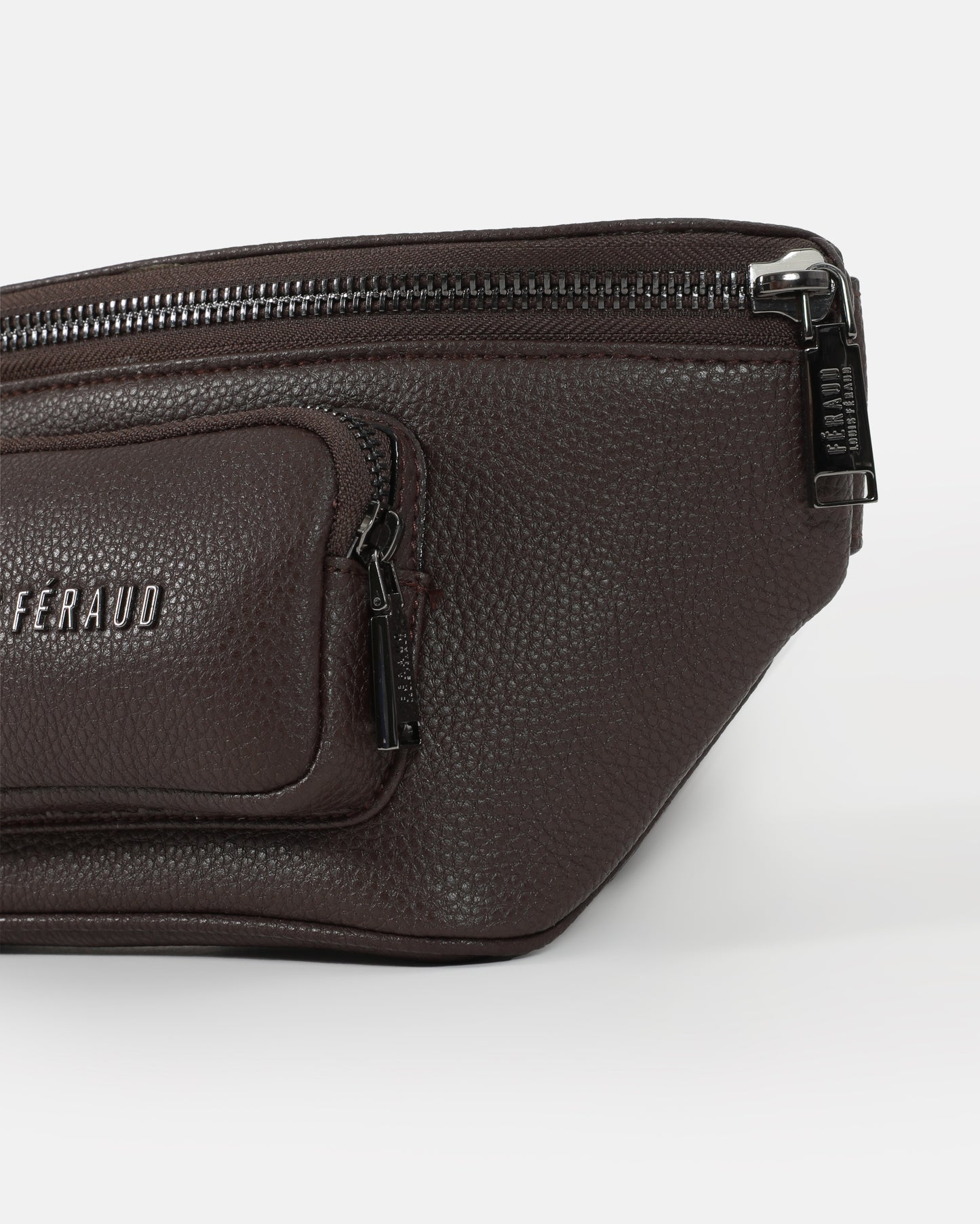 Logo Embellished Leather Belt Bag