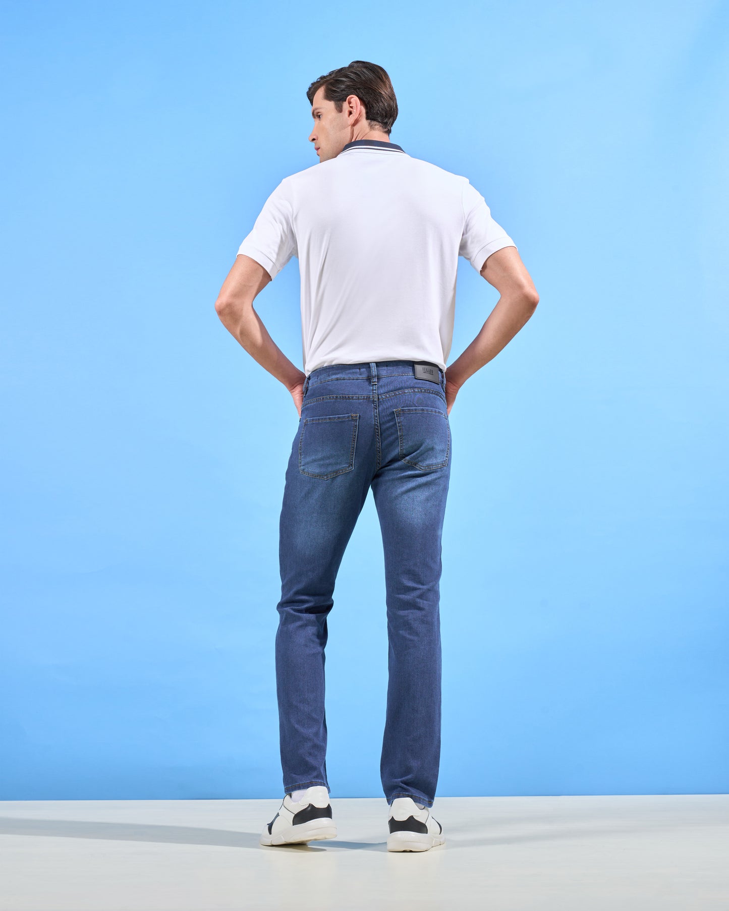 Stretch Dark Blue Denim Jeans