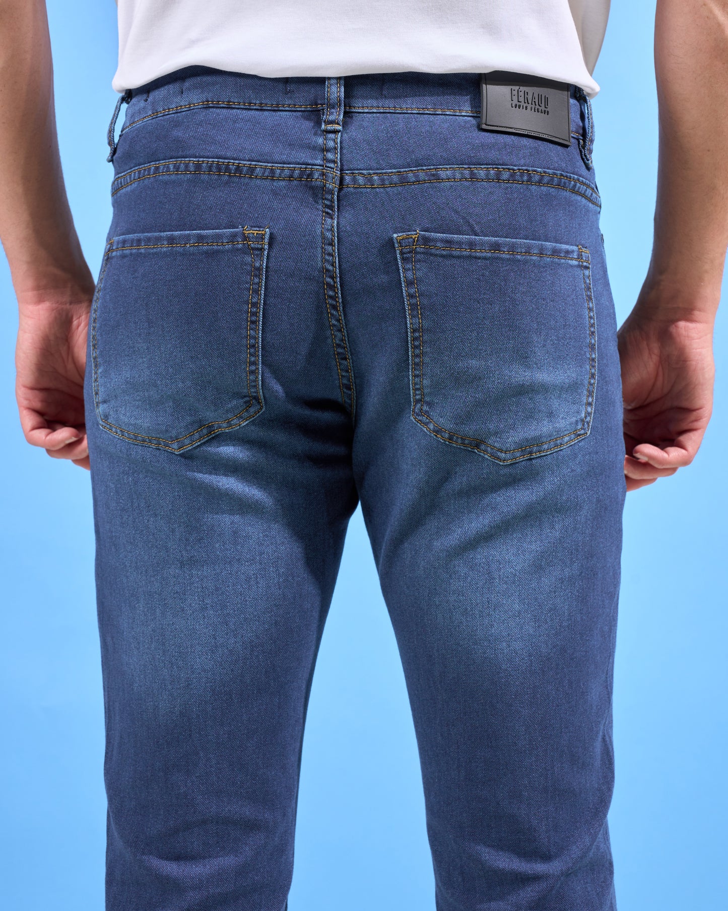 Stretch Dark Blue Denim Jeans