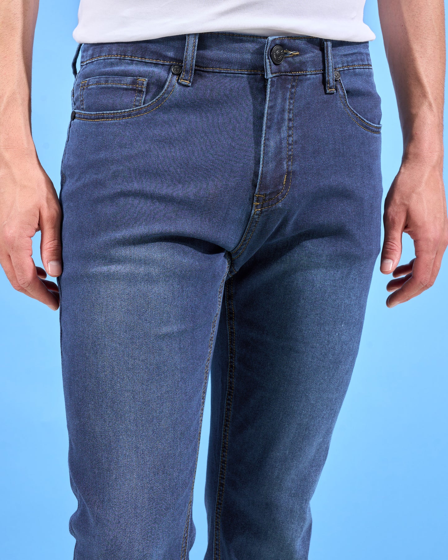 Stretch Dark Blue Denim Jeans