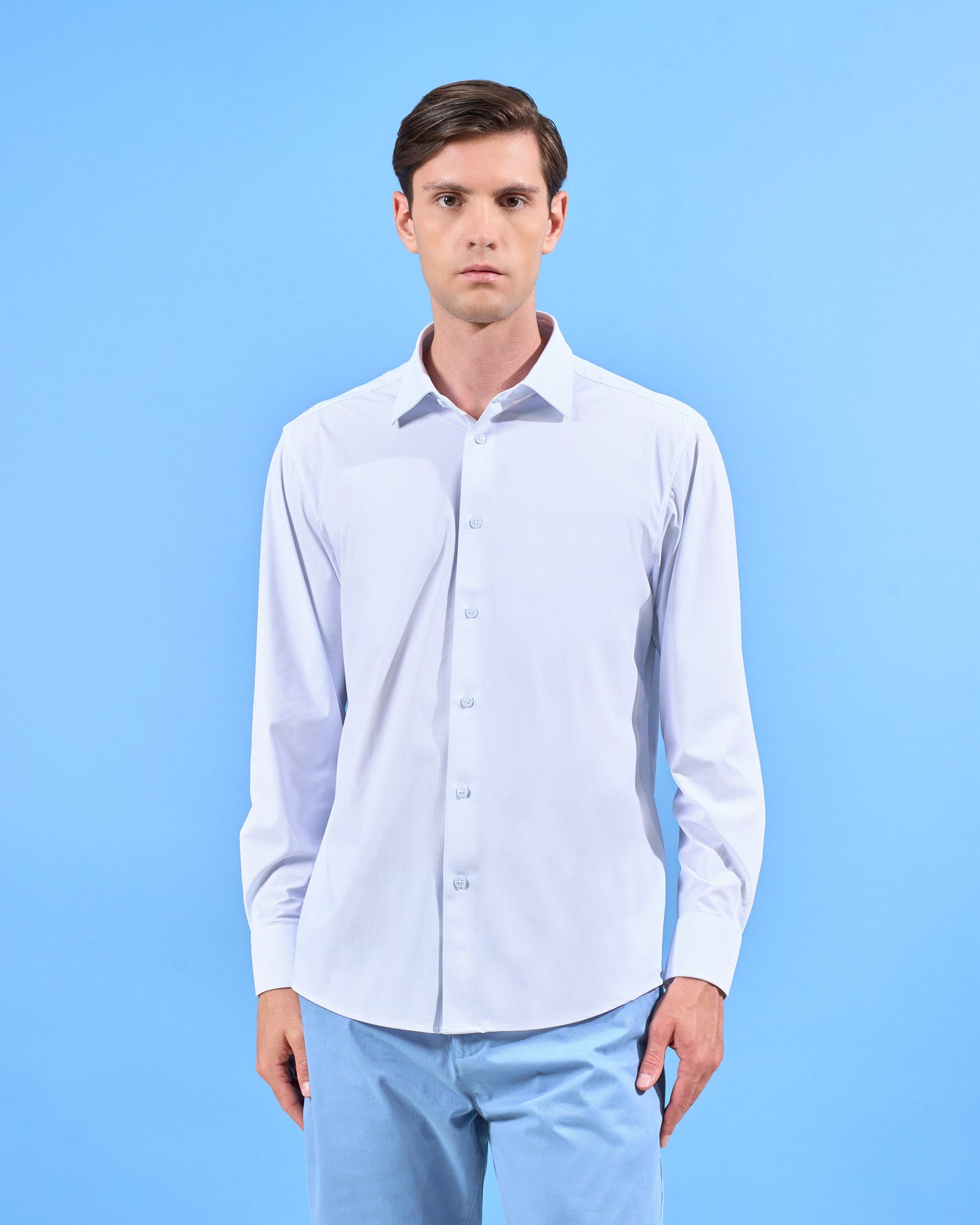 Printed Check Knitted Casual Shirt