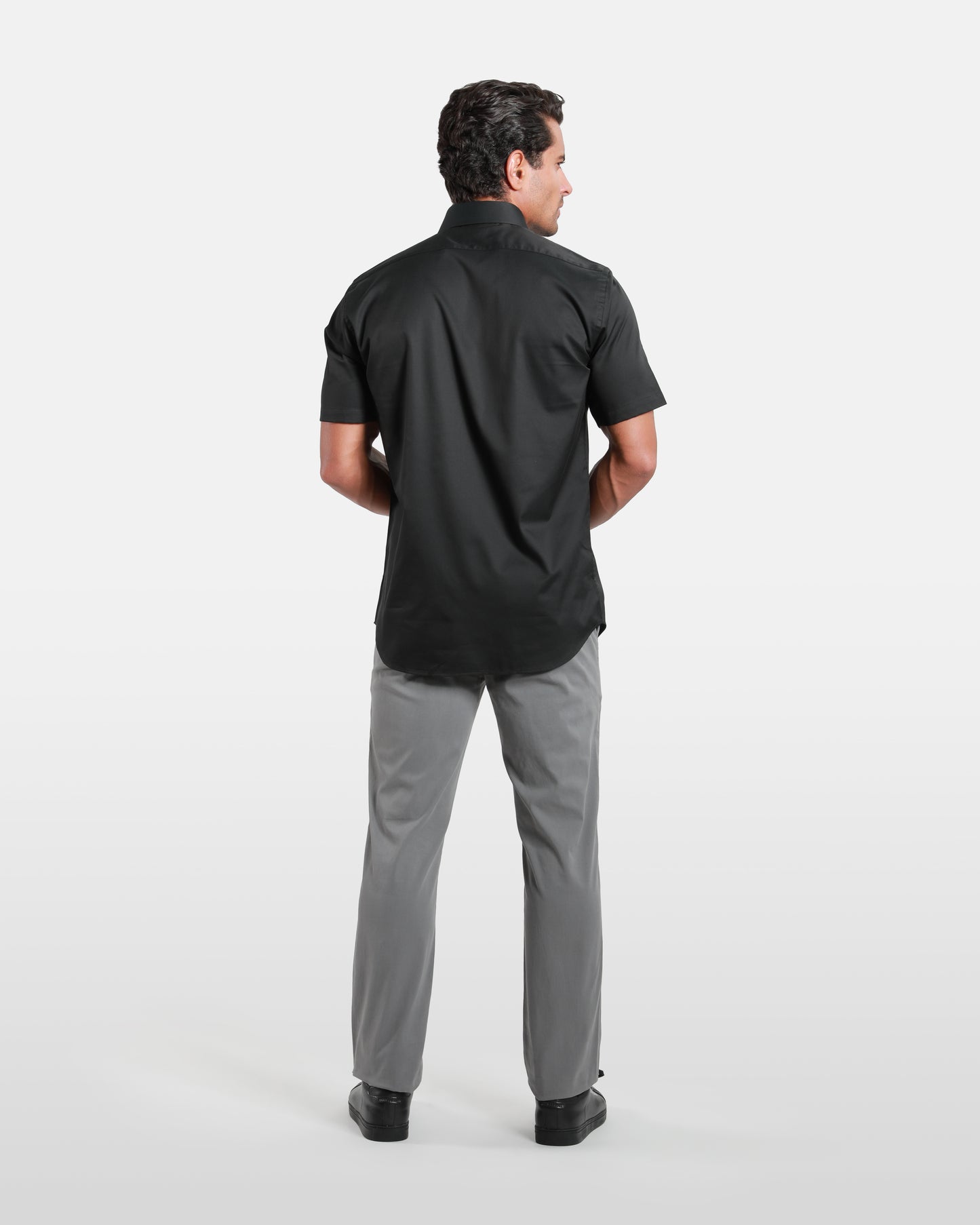 Plain Short Sleeve Cotton Shirt