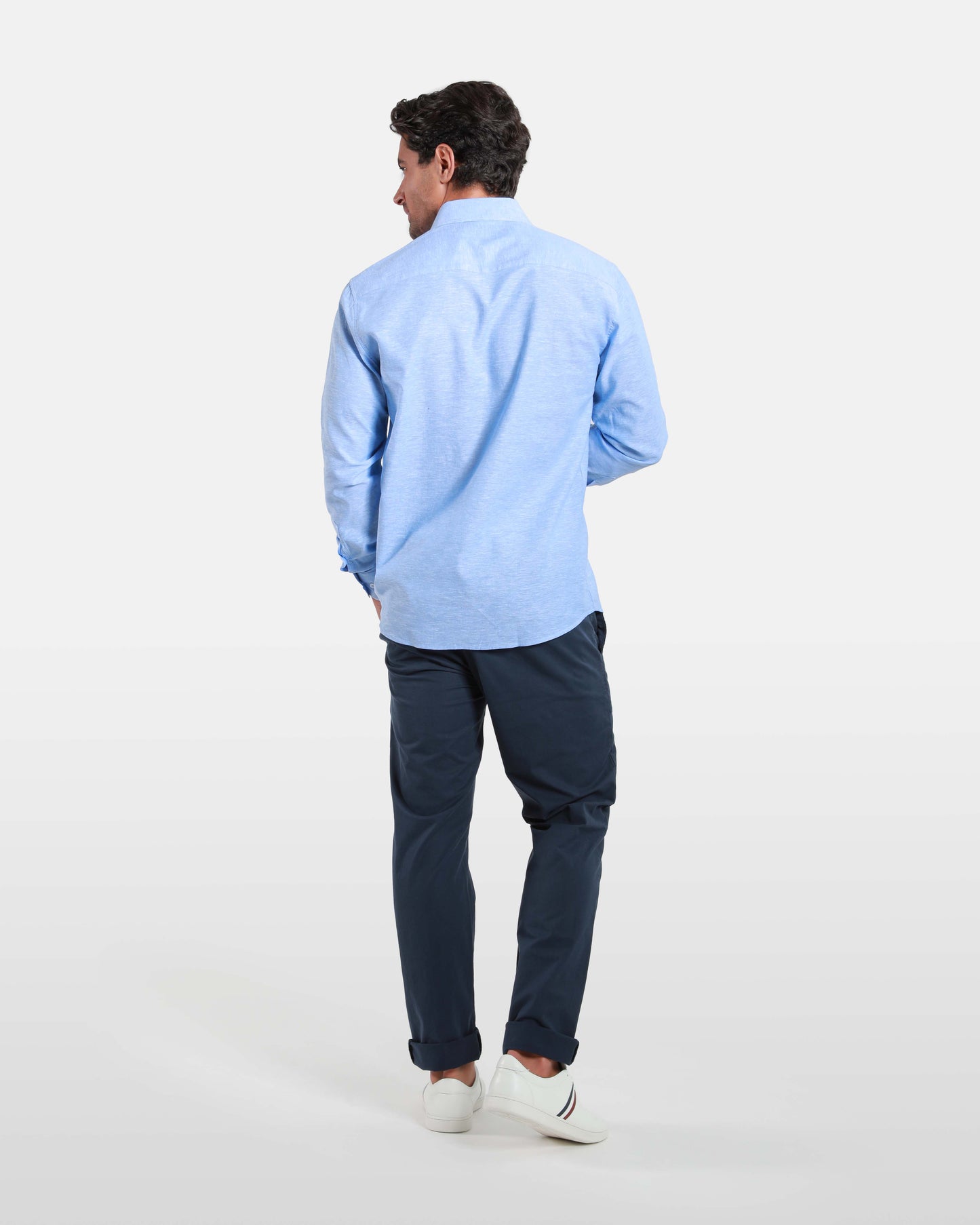 Classic Linen-Blend Long Sleeved Shirt