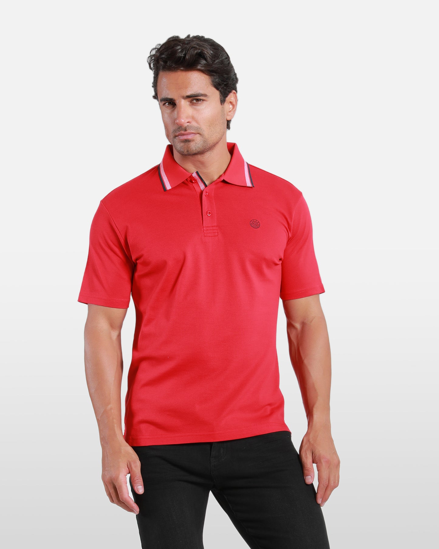 Contrast Collar Cotton Polo Shirt