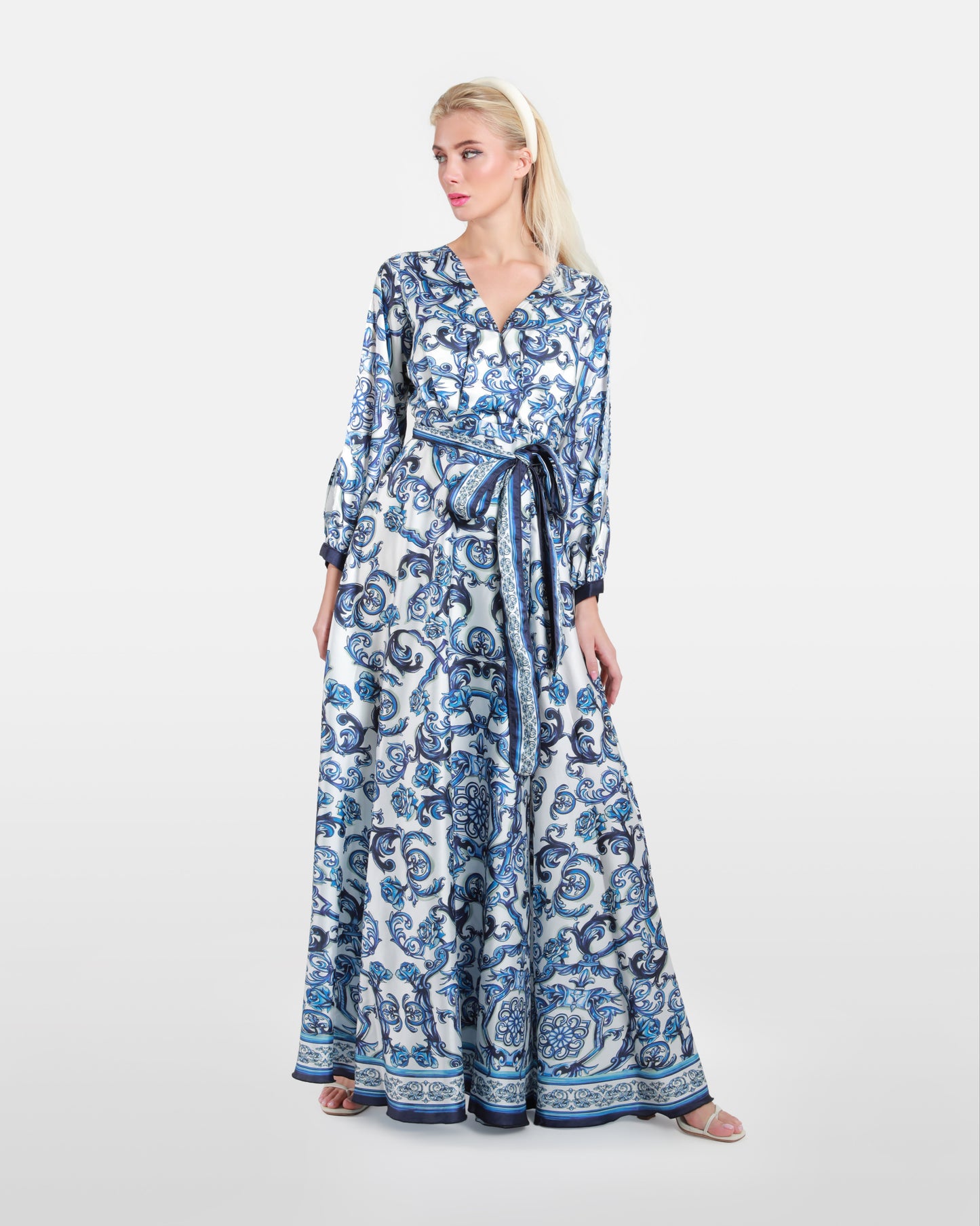 Majolica Motif Maxi Dress