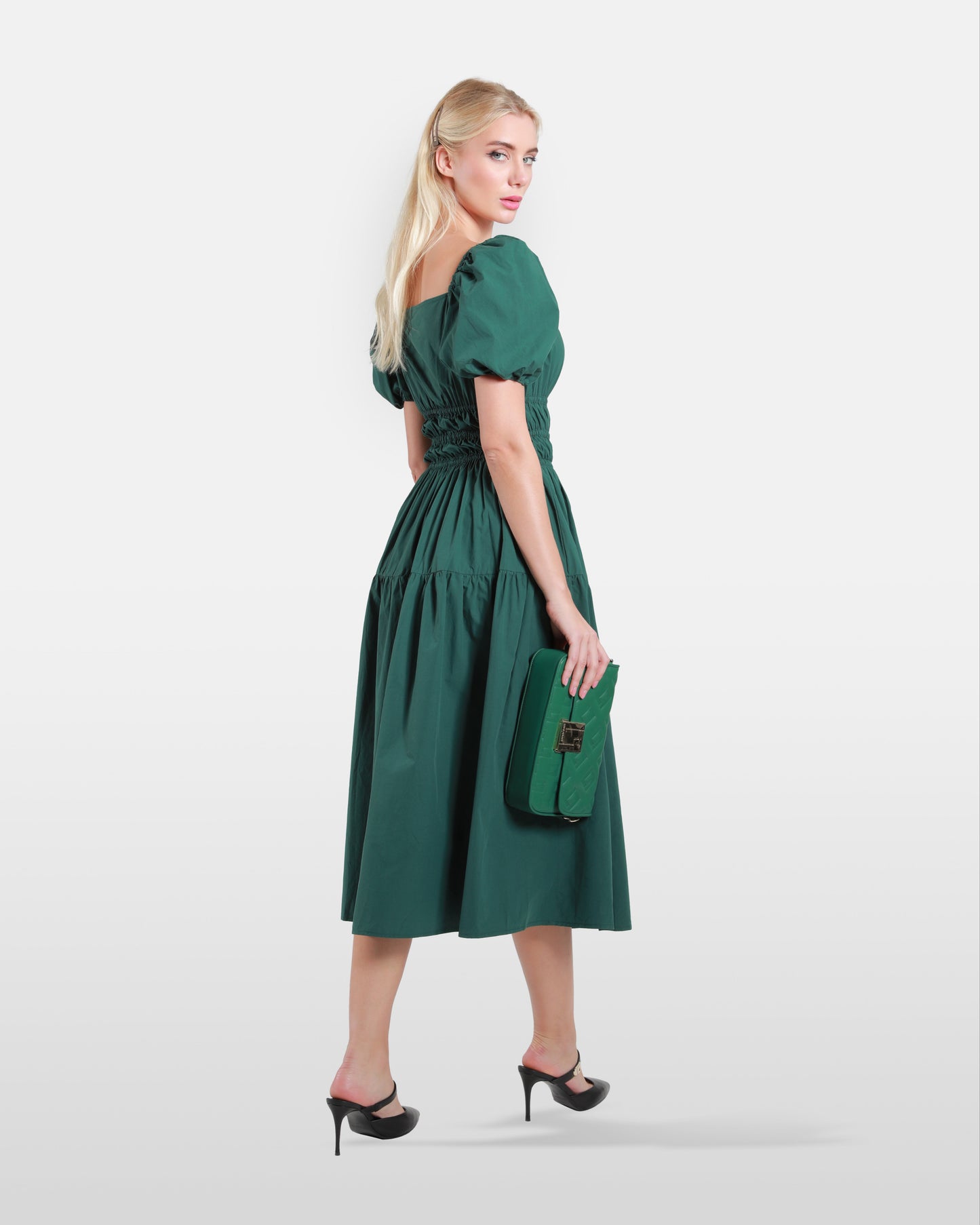 Tiered Off-Shoulder Midi Dress