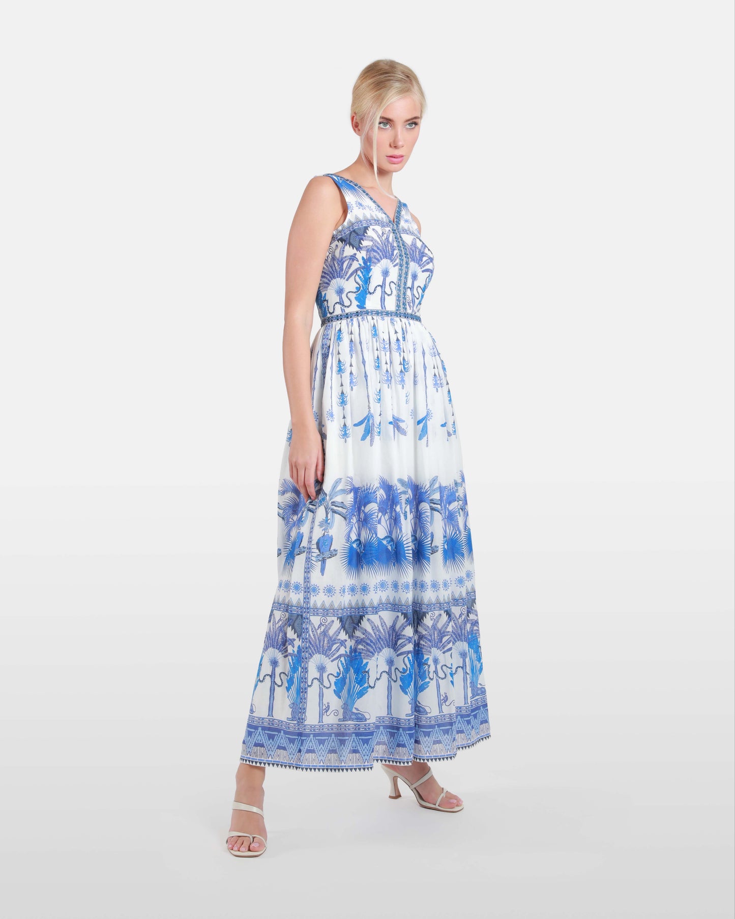 Bohemian Print Sleeveless Maxi Dress