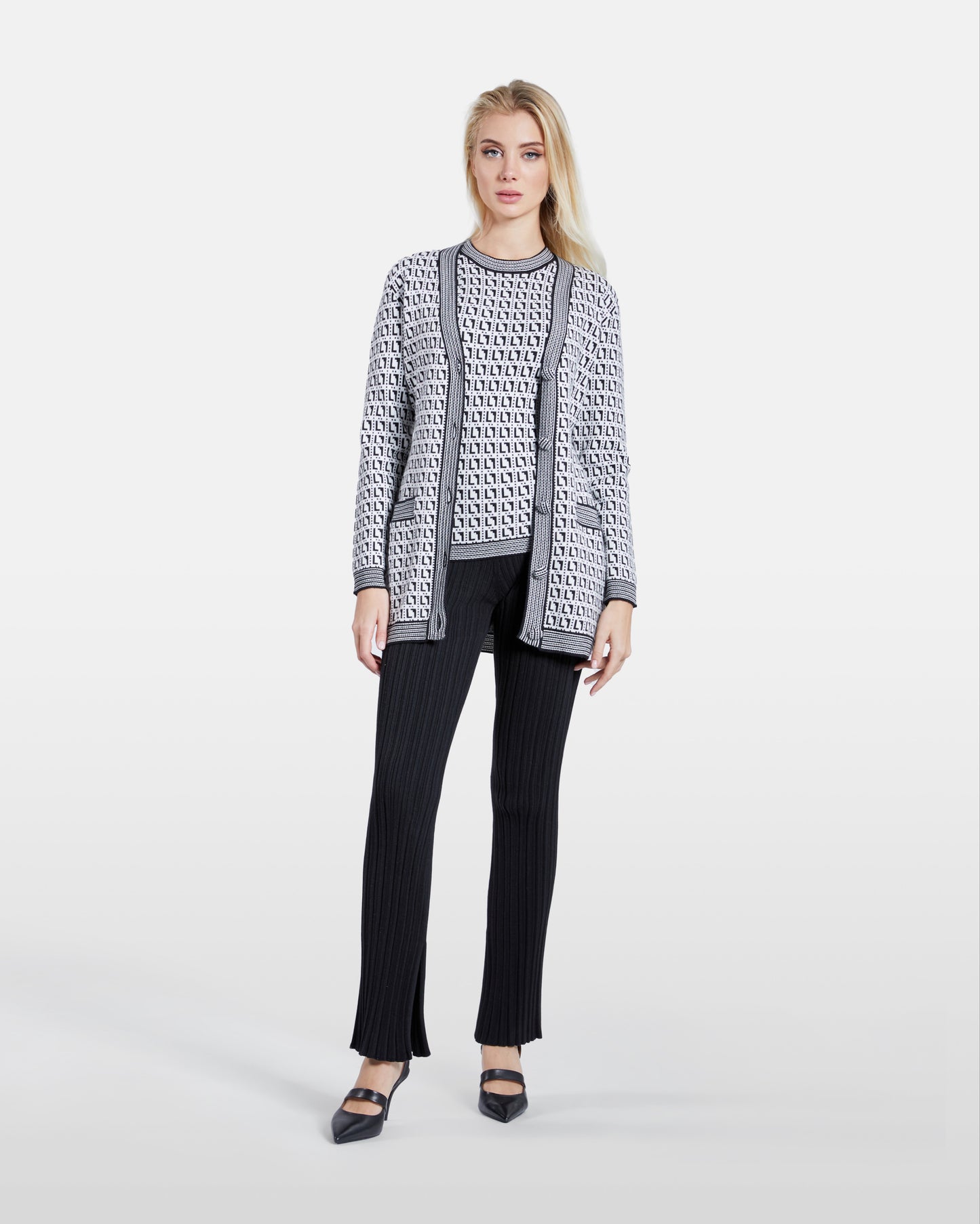 Monochrome Patterned Cardigan