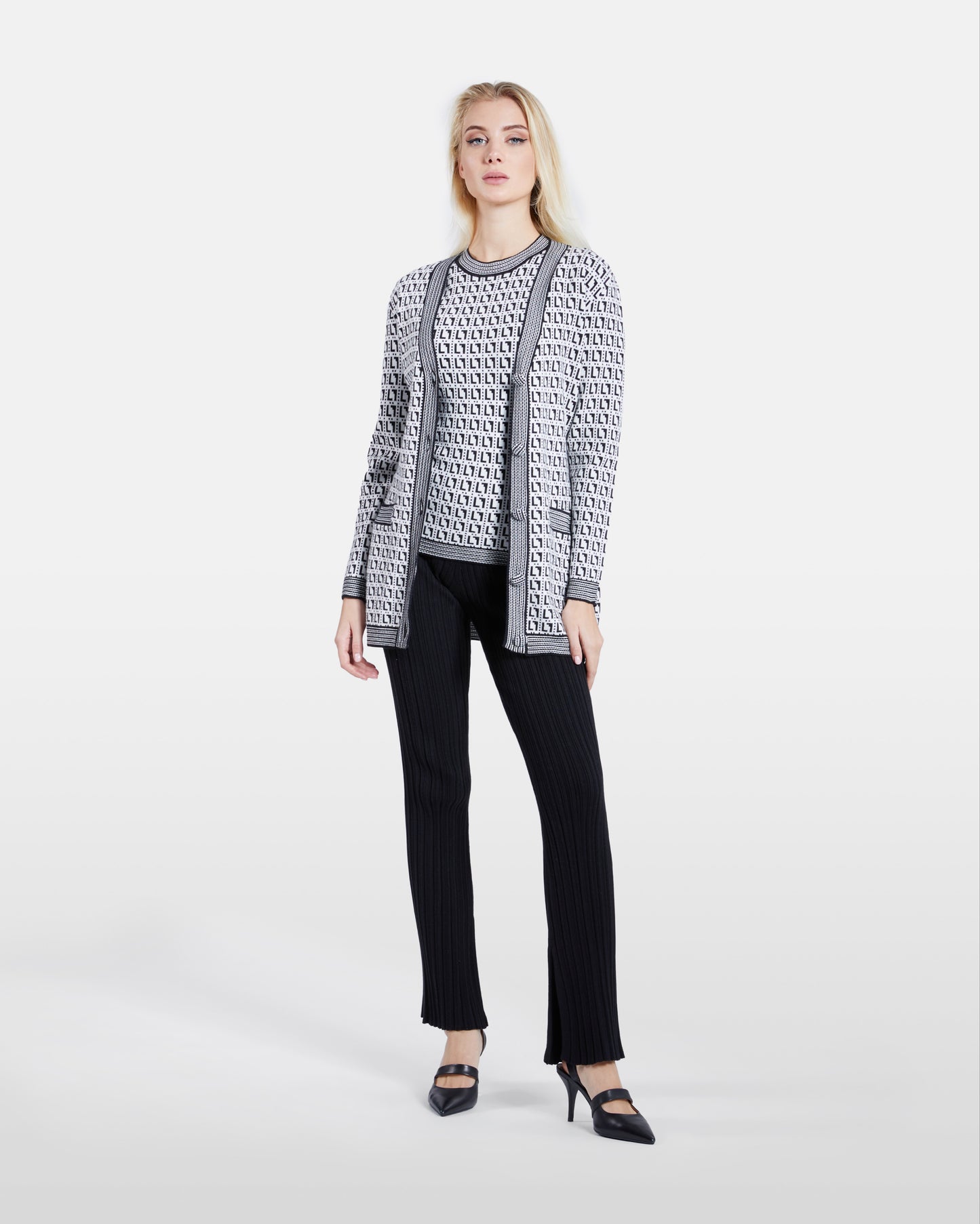 Monochrome Patterned Cardigan