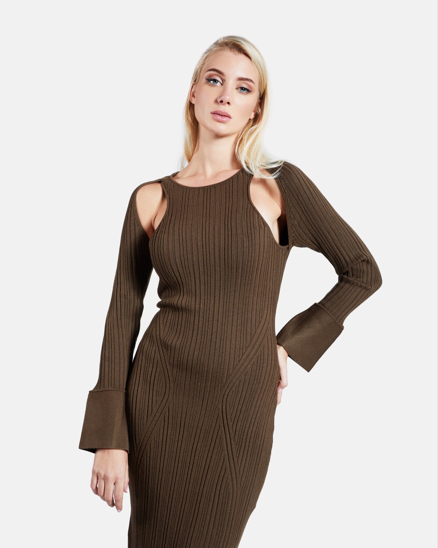 Cut-out Back Sash Dress