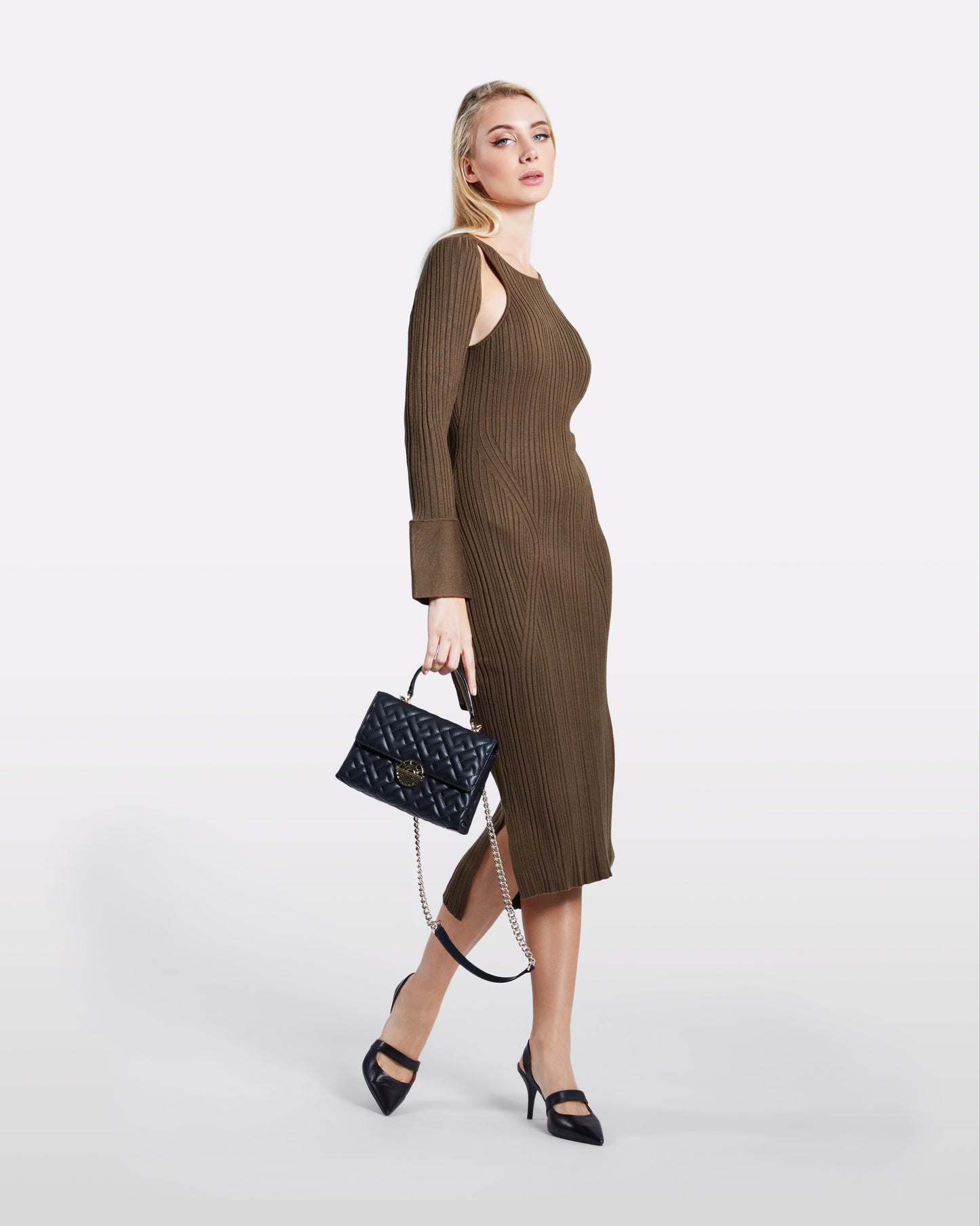 Cut-out Back Sash Dress