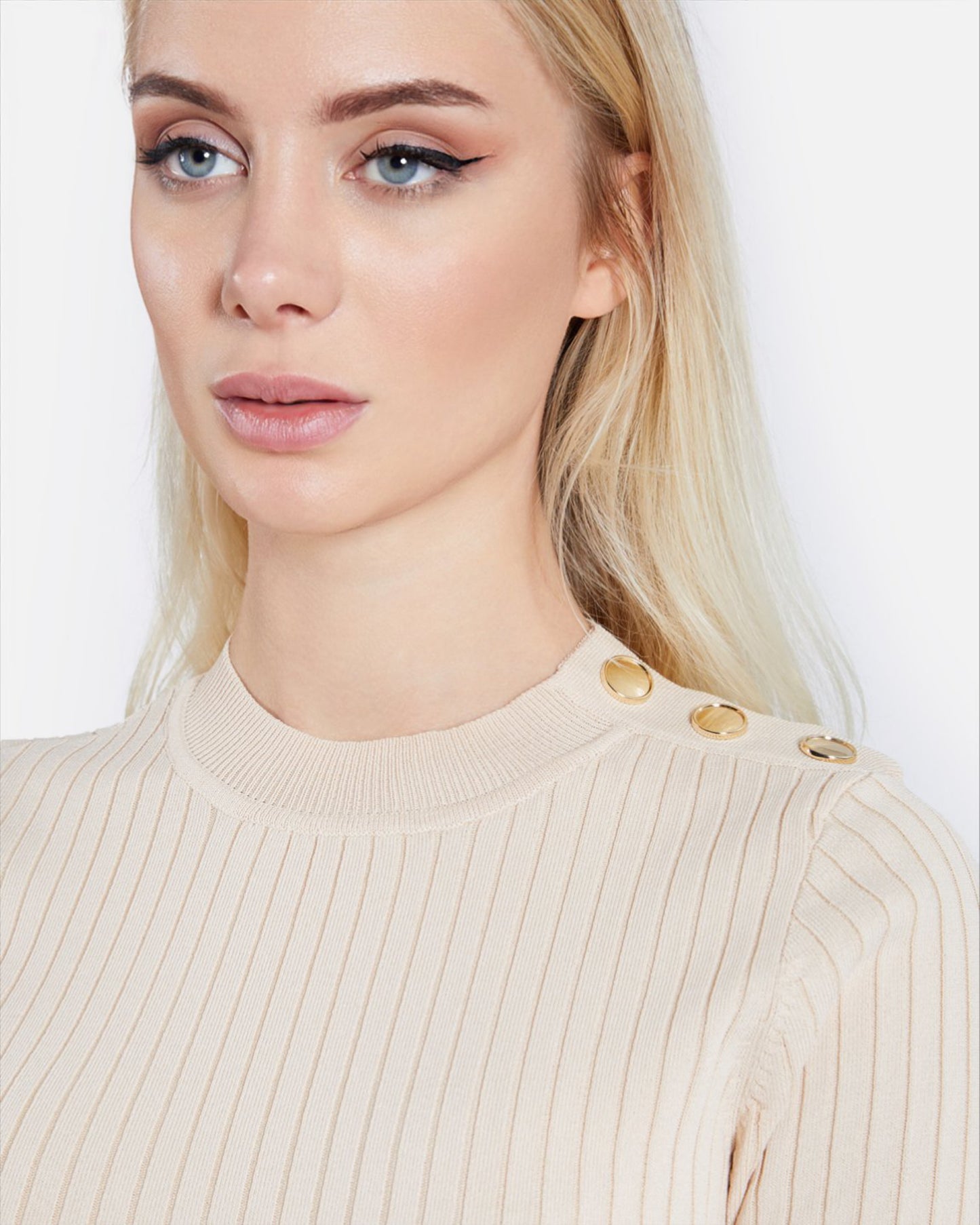 Gold-tone Buttoned Mini Dress