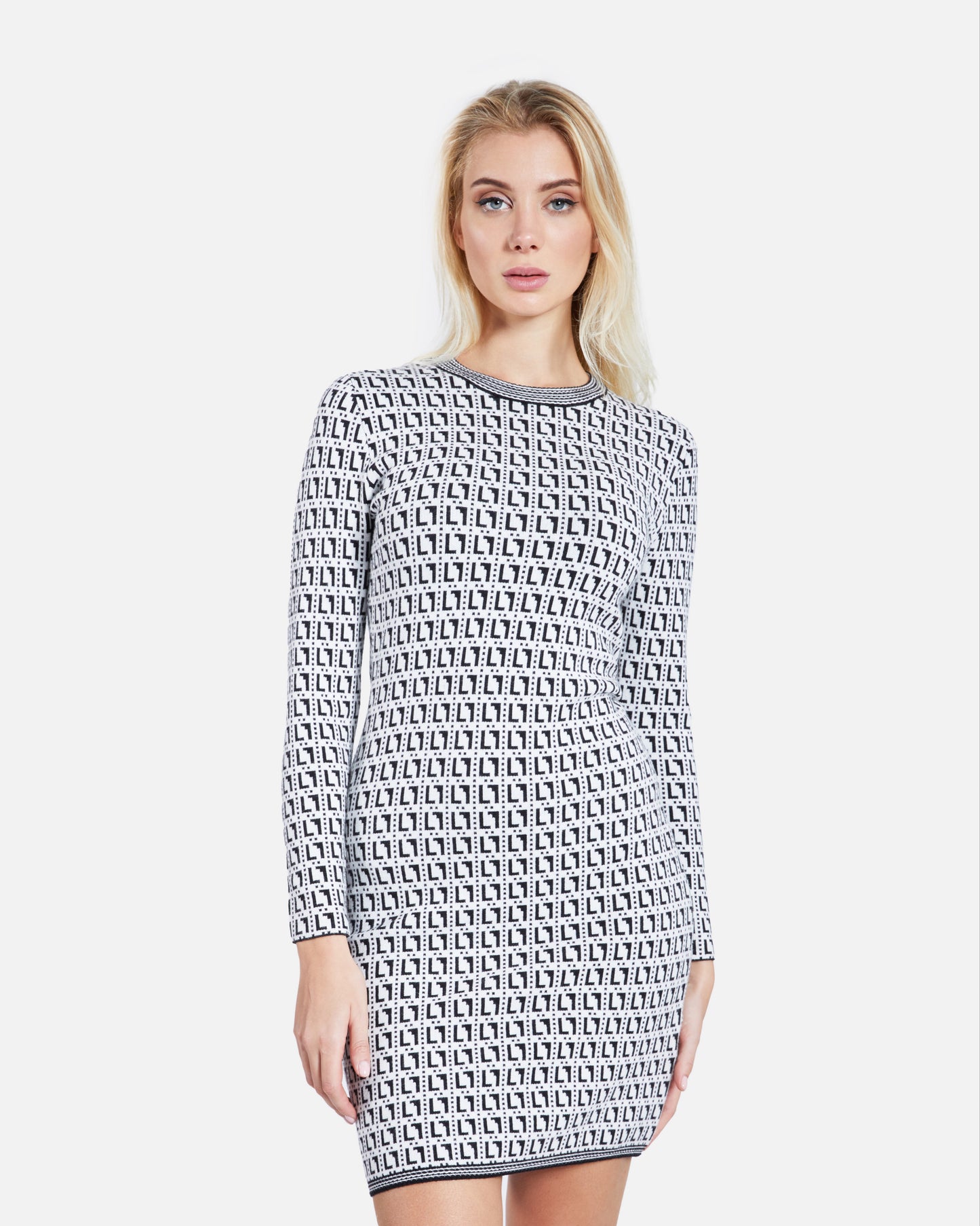 Monochrome Patterned Dress